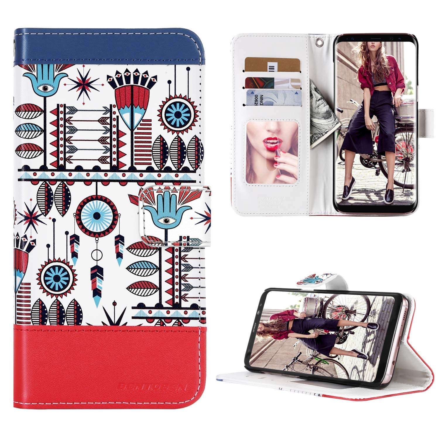 BENTOBEN Samsung Galaxy S8 Plus Case, Galaxy S8 Plus Wallet Flip Kickstand Case 1