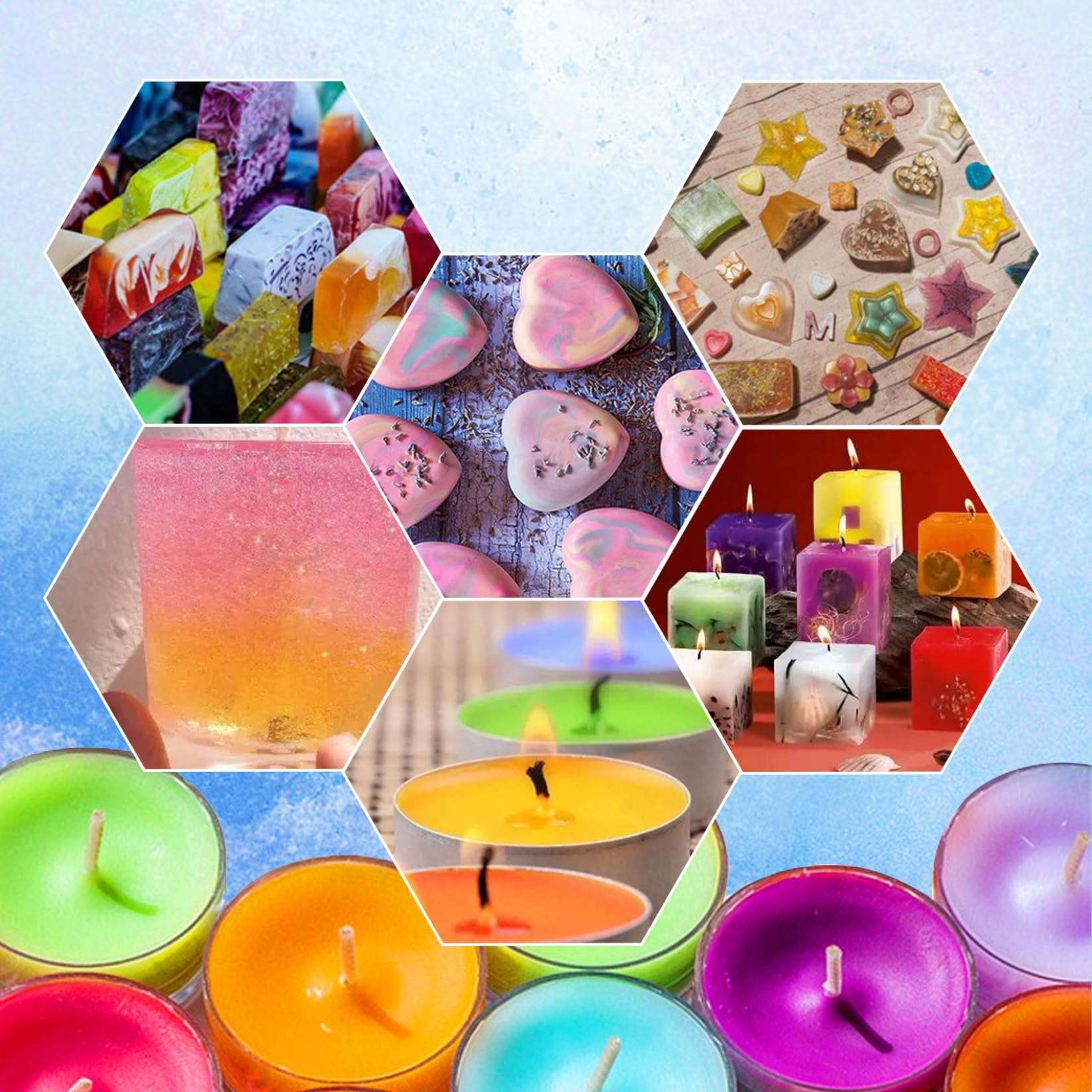 Candle Color Dye, Candle Dye 10 Colors 10ml Candle Colour Dye Vivid Oil-Based Soap Dye Highly Concentrate Candle Colour for Candle Making Supplies 5