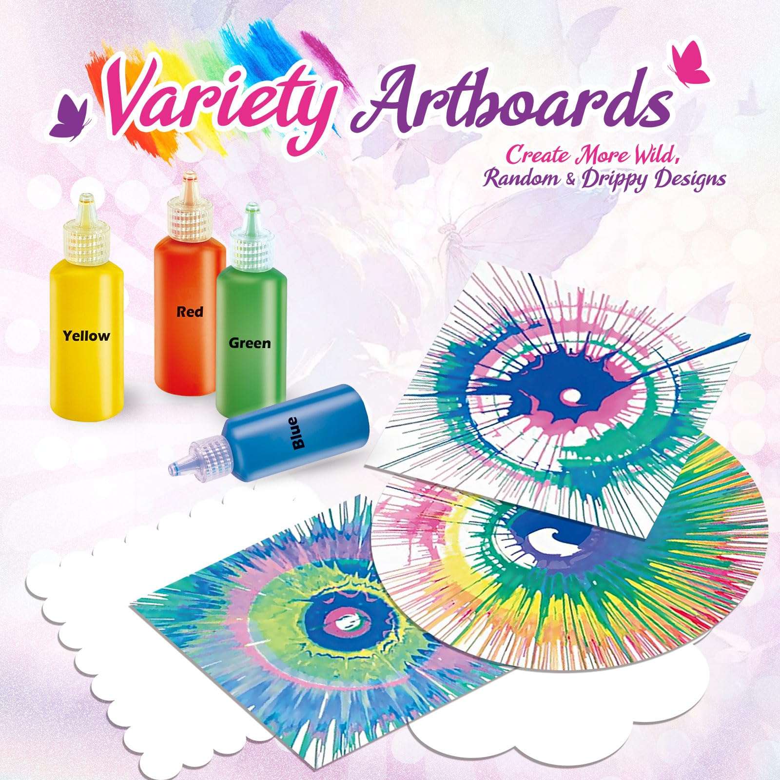 Paint Spin Art Machine Kit for Girls & Boys, Arts & Crafts for Kids, Art Drawing Supplies, Painting Kits,Ideal Gift for 4 5 6 7 8-12 Years Old 4