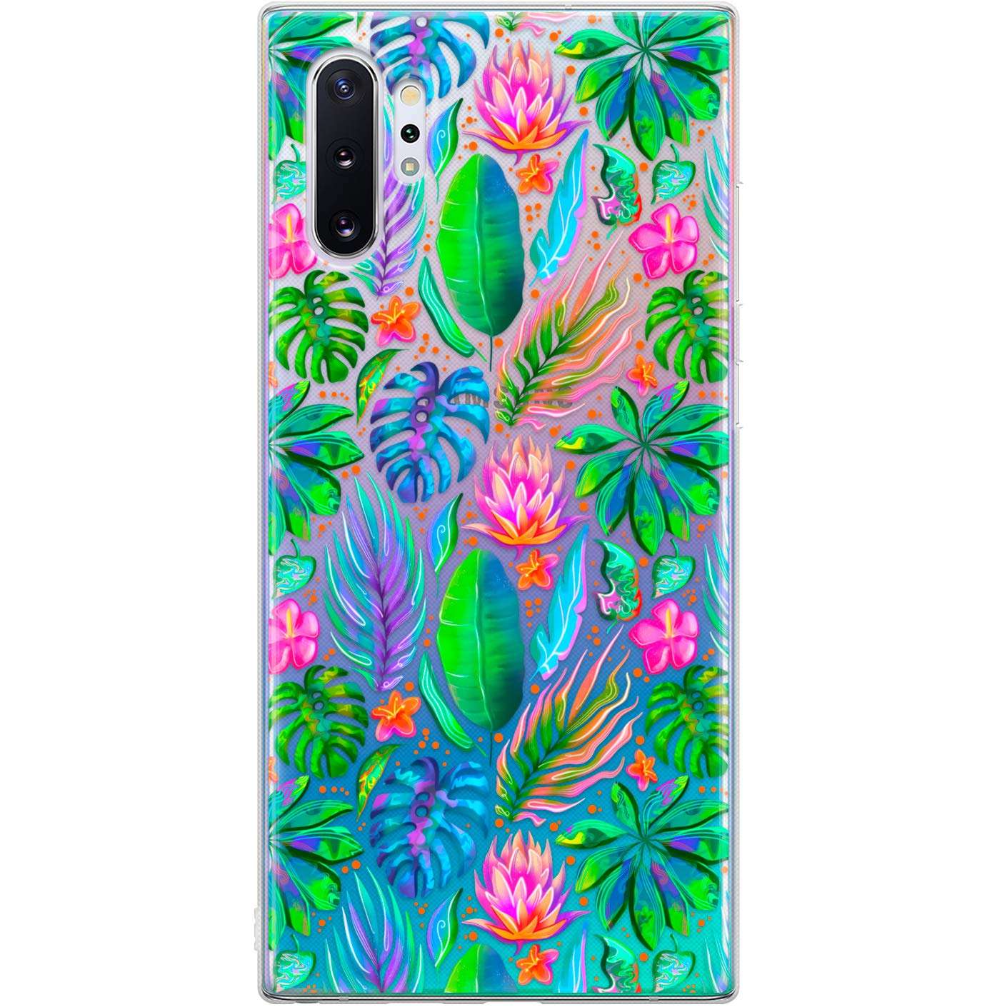 Lex Altern TPU Case Compatible with Samsung Galaxy S21 Note 20 Plus S20 Ultra S10 5G 9 Slim fit Silicone Tropical Print Protective Exotic Lightweight Banana Leaves Flexible Rainforest Plants phh528 6