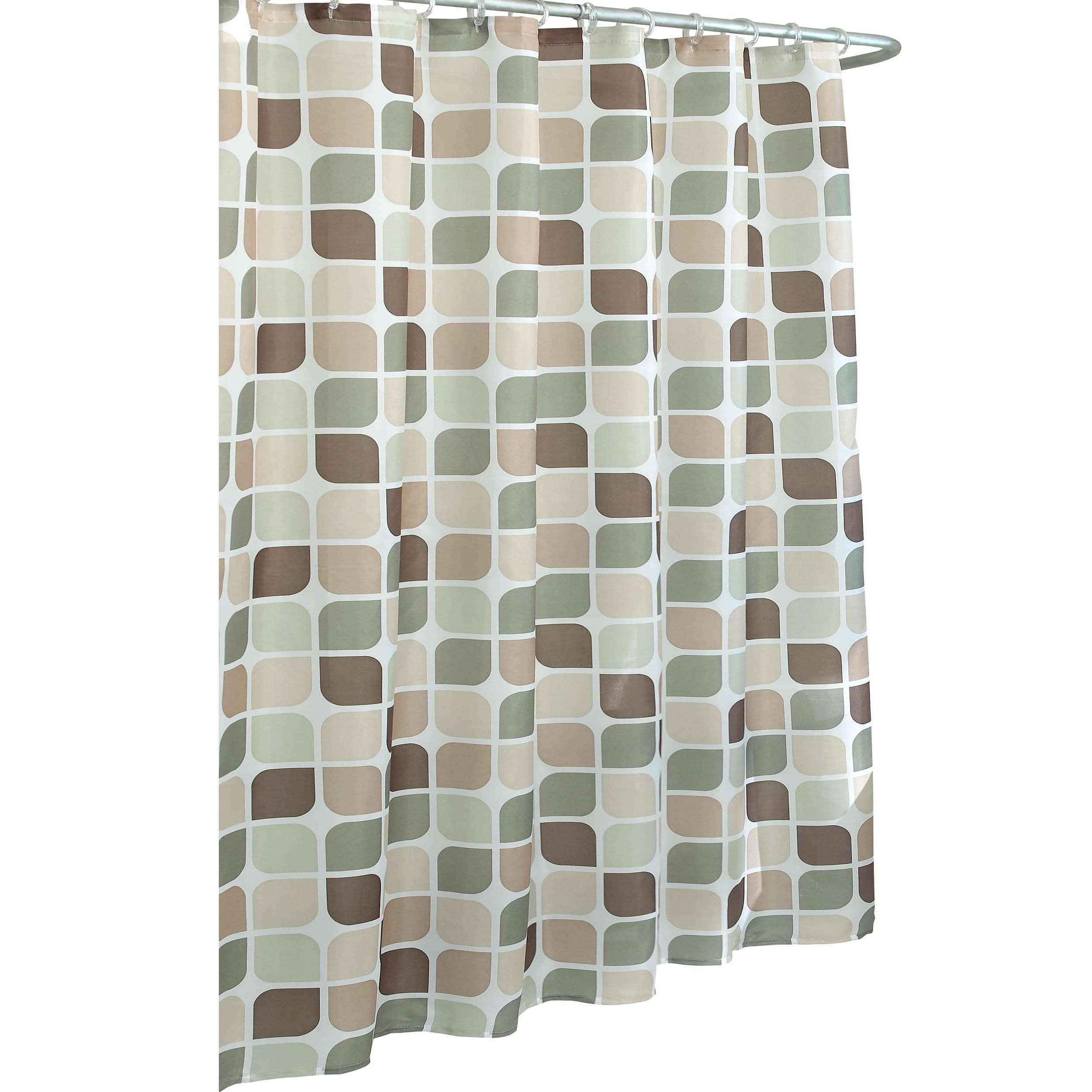 Creative Home Ideas 15-Piece Shower Curtain Set, 72"x72", Zaragoza Sage/Berber 5