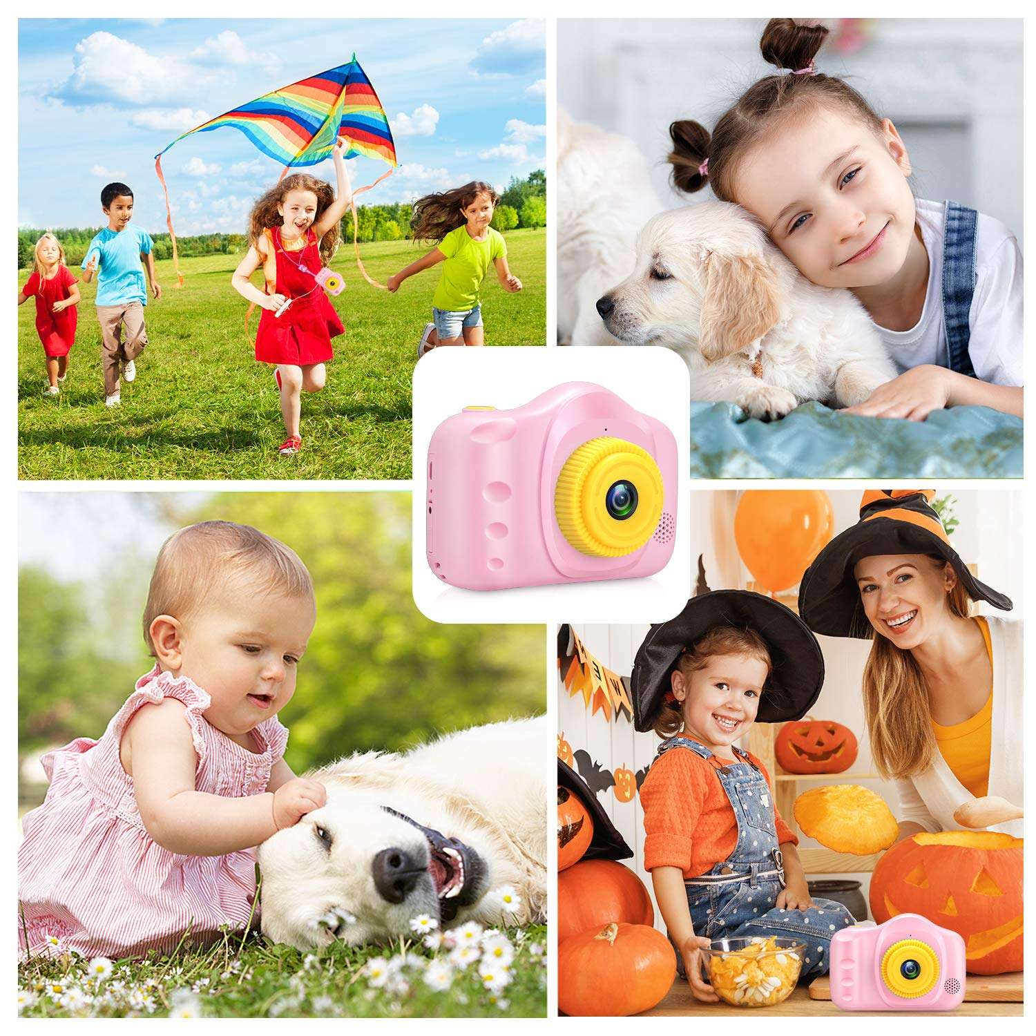 voltenick Upgrade Kids Selfie Camera Birthday for Girls Toys 3.5Inch 1080P HD Children Digital Camera for Age 3 4 5 6 7 8 9 10 Year Old Girls Toddler Video Camera with 32GB SD Card 6
