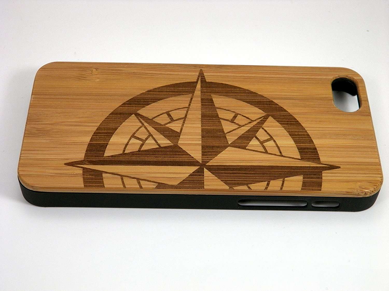 Compass Rose iPhone 7 Bamboo Case. Tattoo Nautical Navigation North South East West. Sailor Military. Wood Phone Cover. 4
