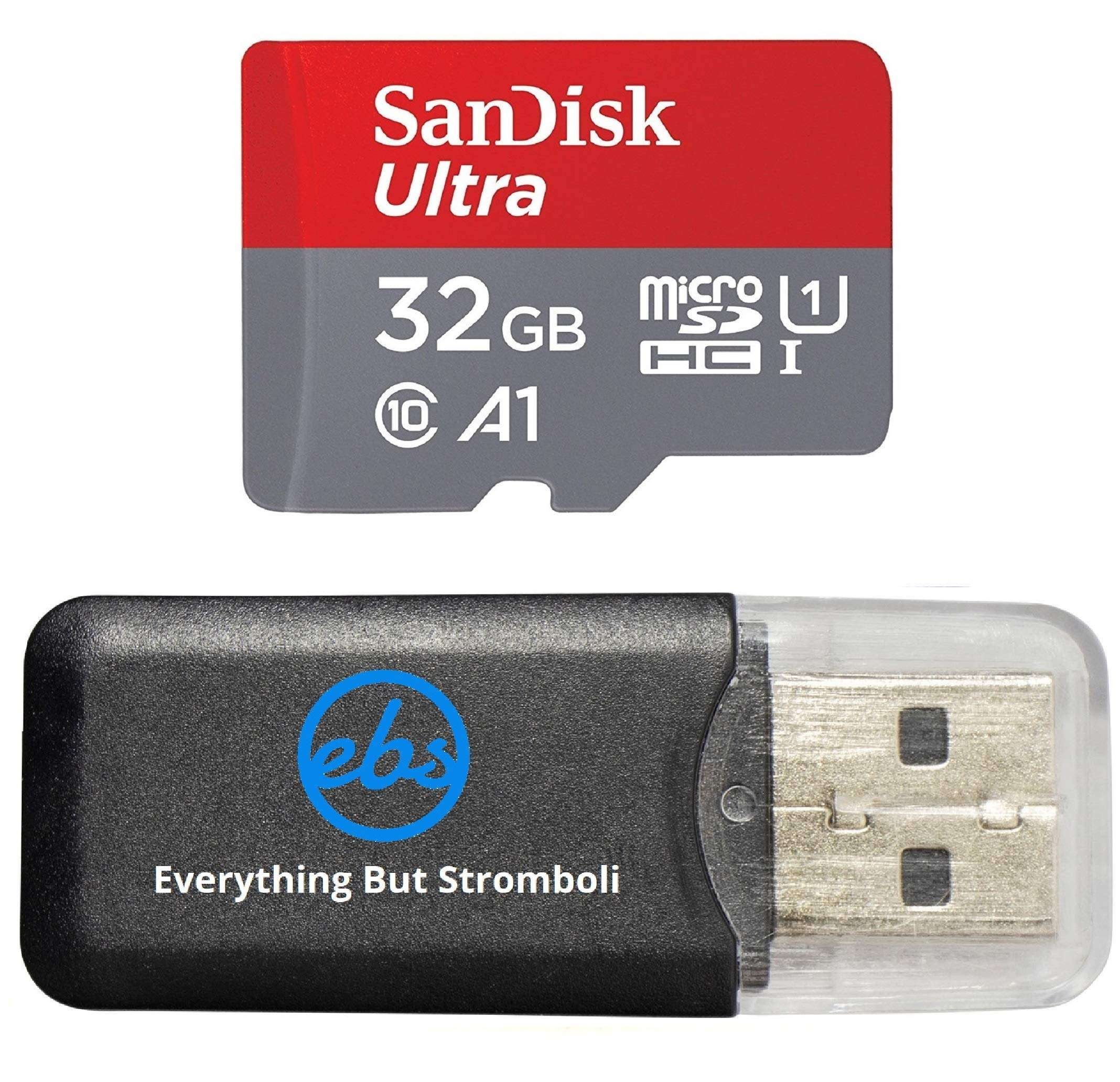SanDisk 32GB Ultra Micro SDHC Memory Card Bundle for GoPro Hero (2018) Action Camera UHS-I Class 10 98mb/s with Everything but Stromboli (TM) Card Reader 1