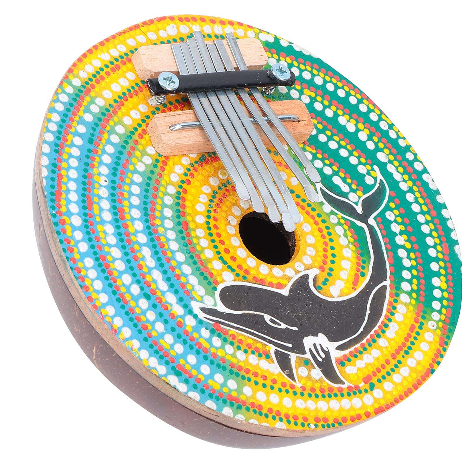 Finger Piano, Musical Instrument Coconut Shell Shape Adjustable Painted for Kids for Beginners for Create Music 5