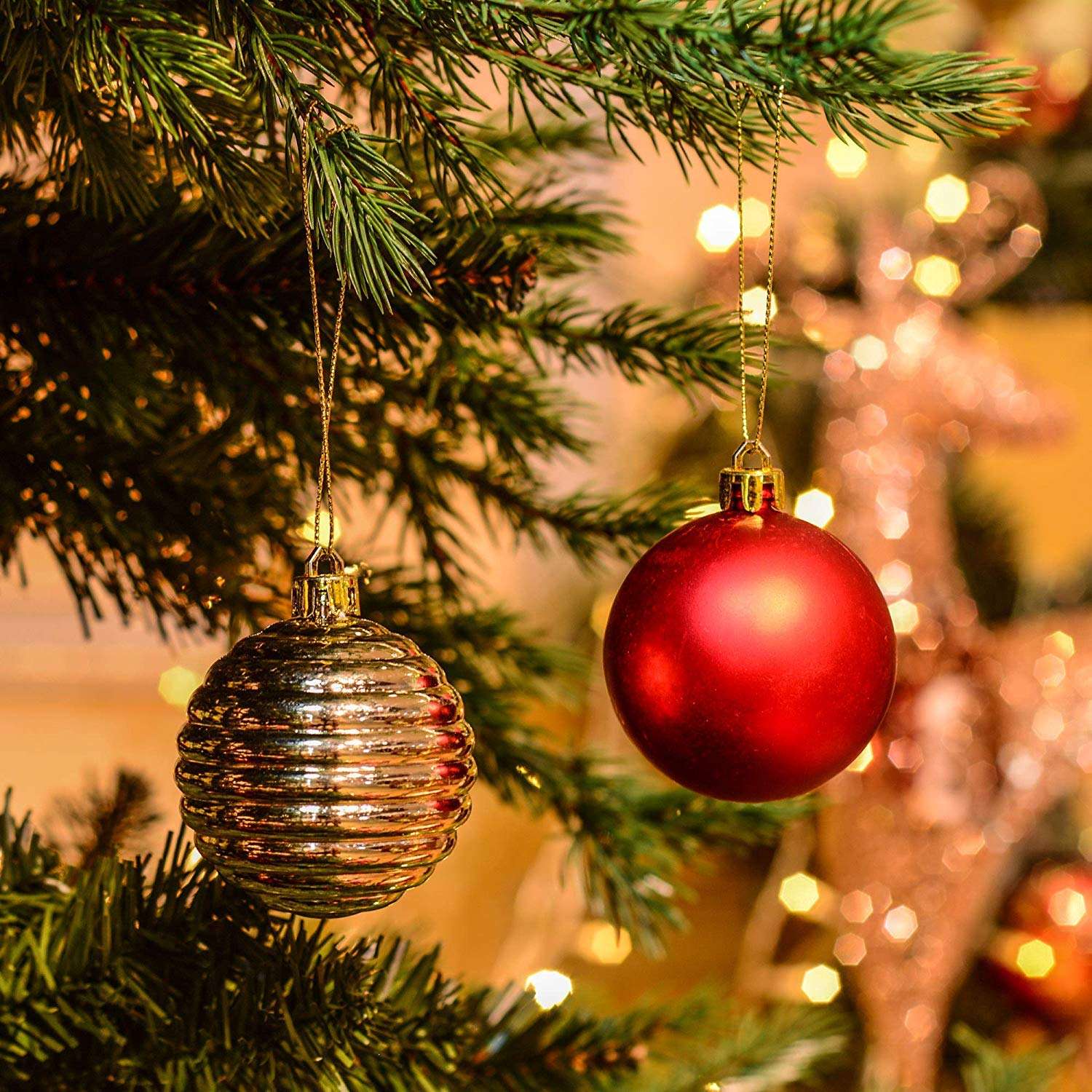 WebelKart 12 pcs Christmas Tree Decorations Set (Assorted Balls) Medium Size 4