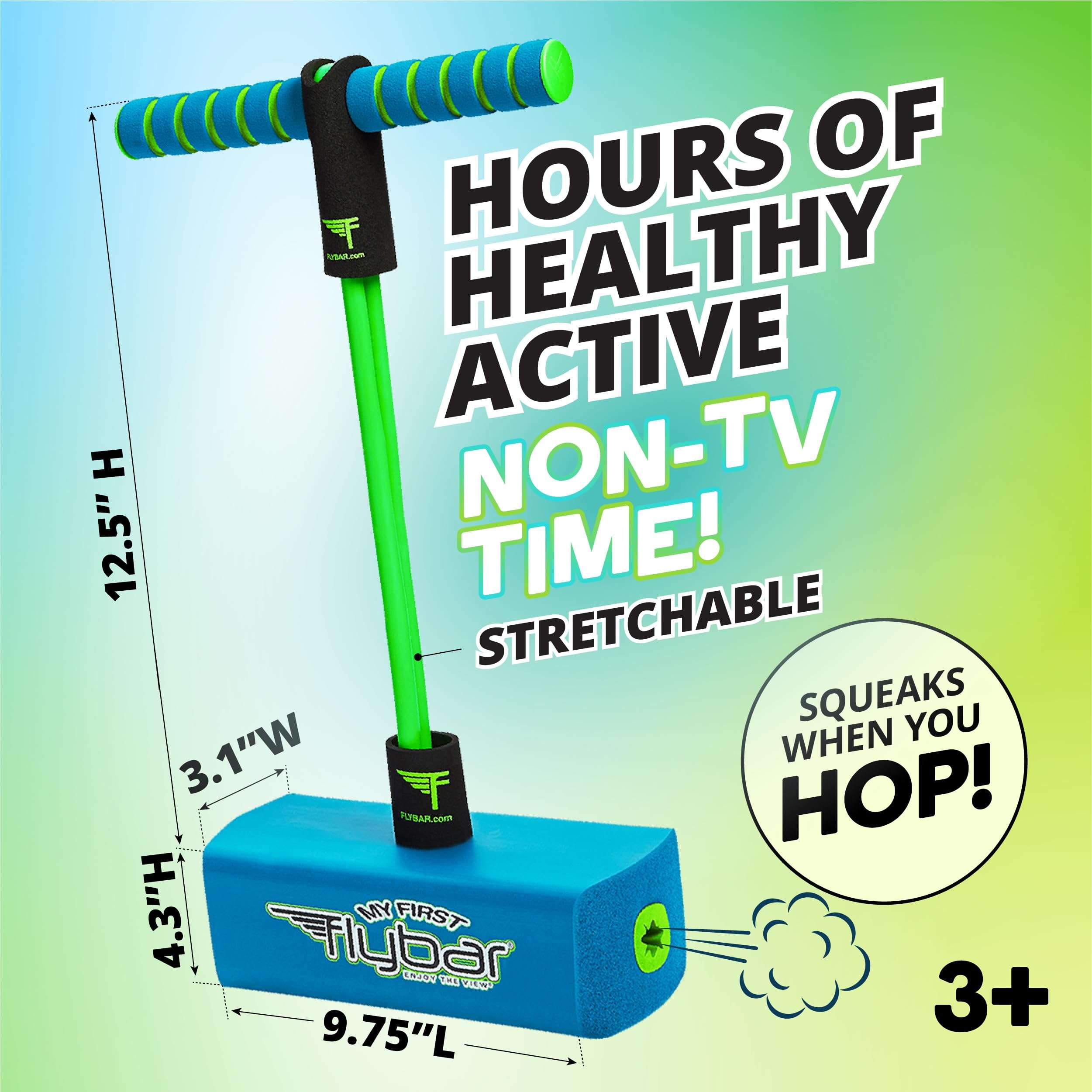 Flybar My First Foam Pogo Jumper for Kids Fun and Safe Pogo Stick, Durable Foam and Bungee Jumper for Ages 3 and up Toddler Toys, Supports up to 250lbs (Blue) 4