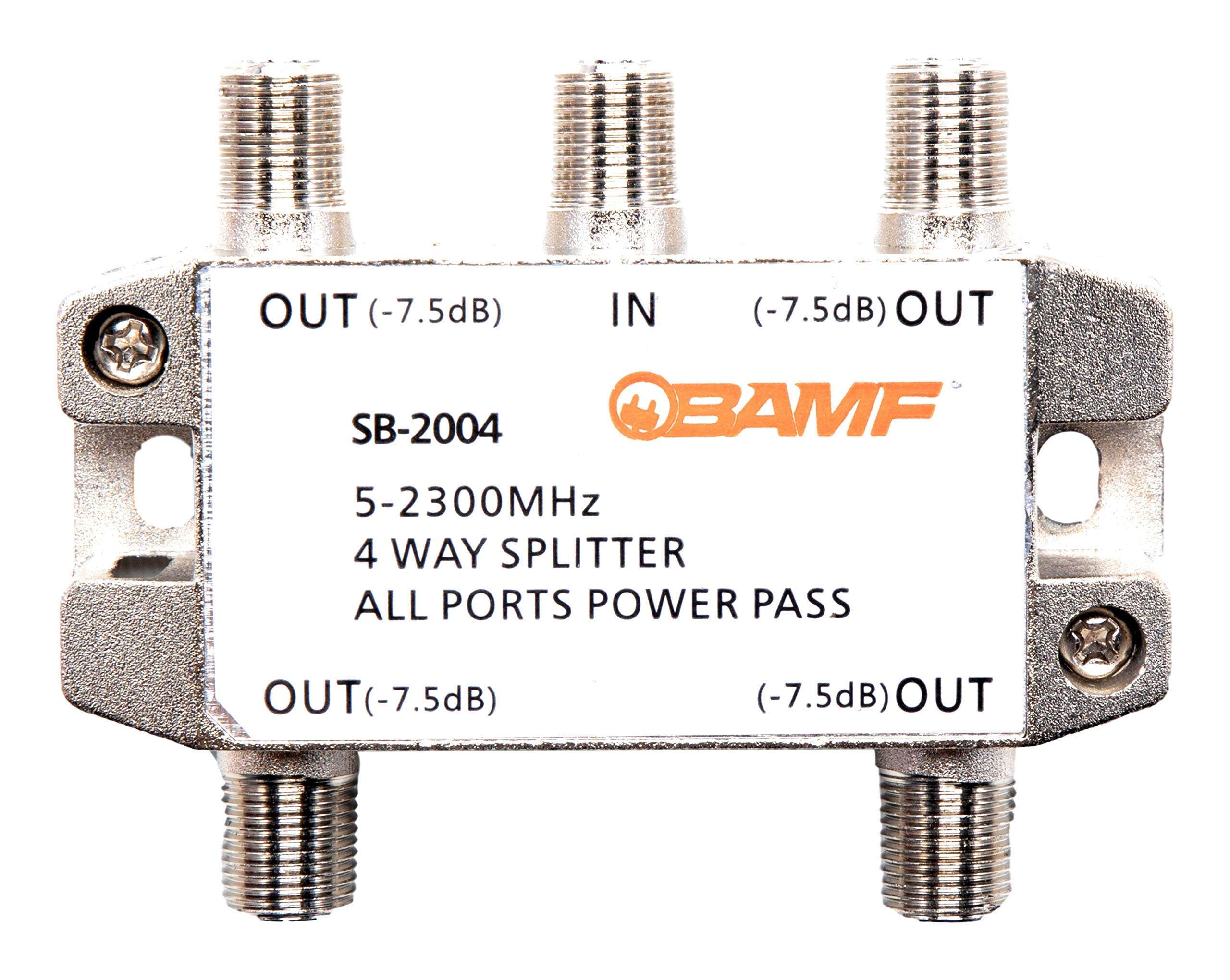 BAMF 4-Way Coax Cable Splitter Bi-Directional MoCA 5-2300MHz 2