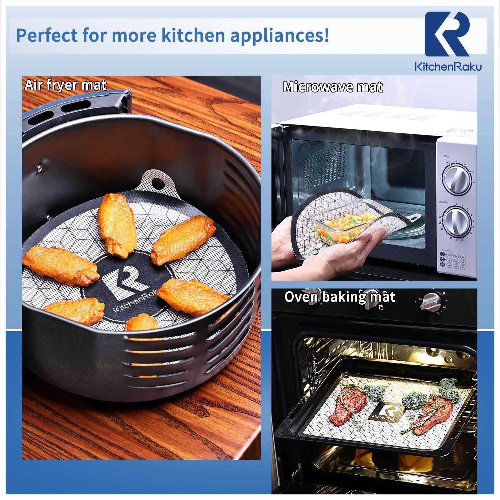 Set of 2 Induction Cooktop Mat for Induction Stove,Platinum Non Slip Silicone Pads-Magnetic Cooktop Scratch Protector By KITCHENRAKU KR (10.2"x 10.2", 2 PCS) 6