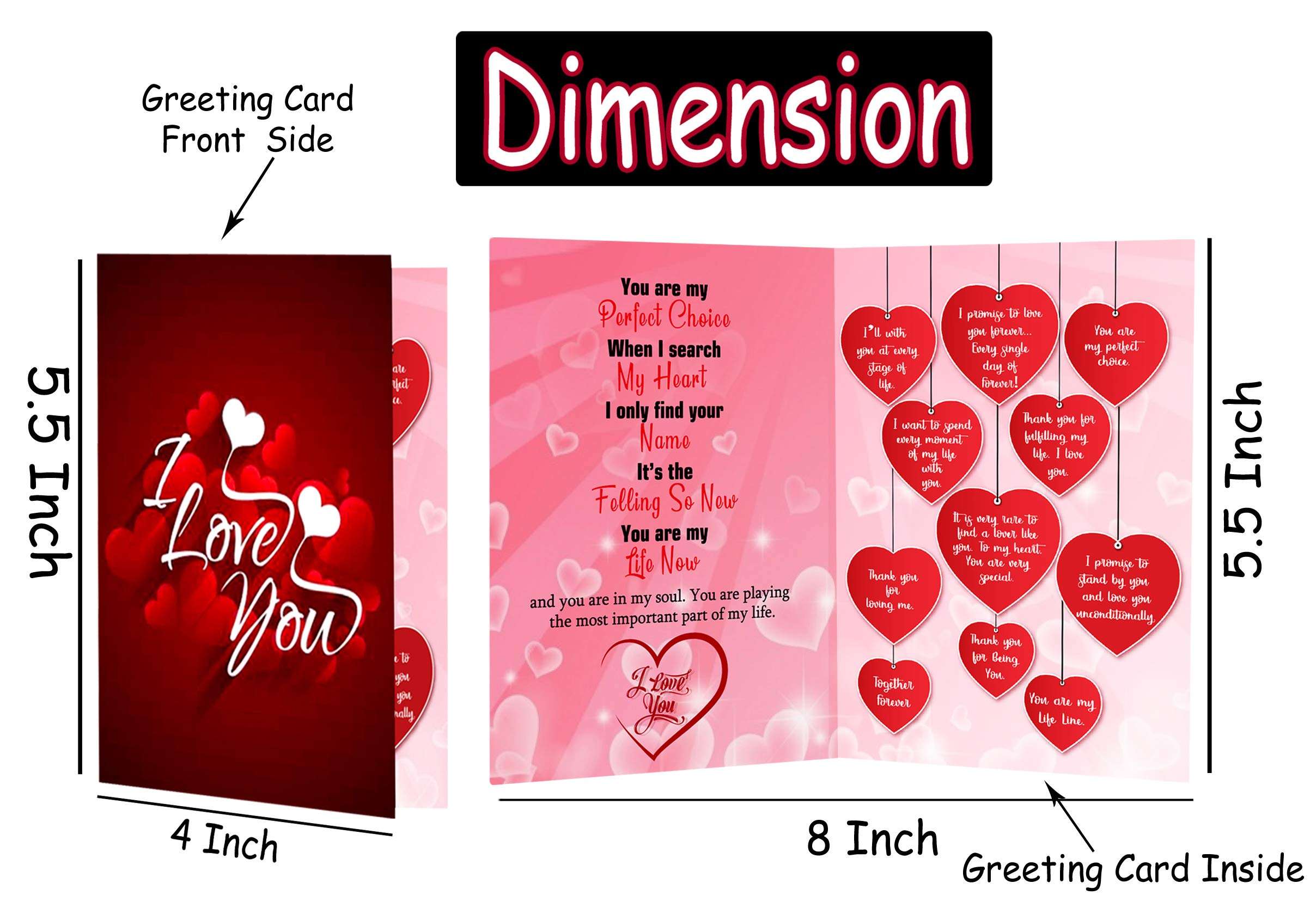 ME & YOU Valentine's Day Gifts, Love Quoted Printed Ceramic Mug with MDF Keychain and I Love You Greeting Card for Birthday, Anniversary (Multicolor) 4