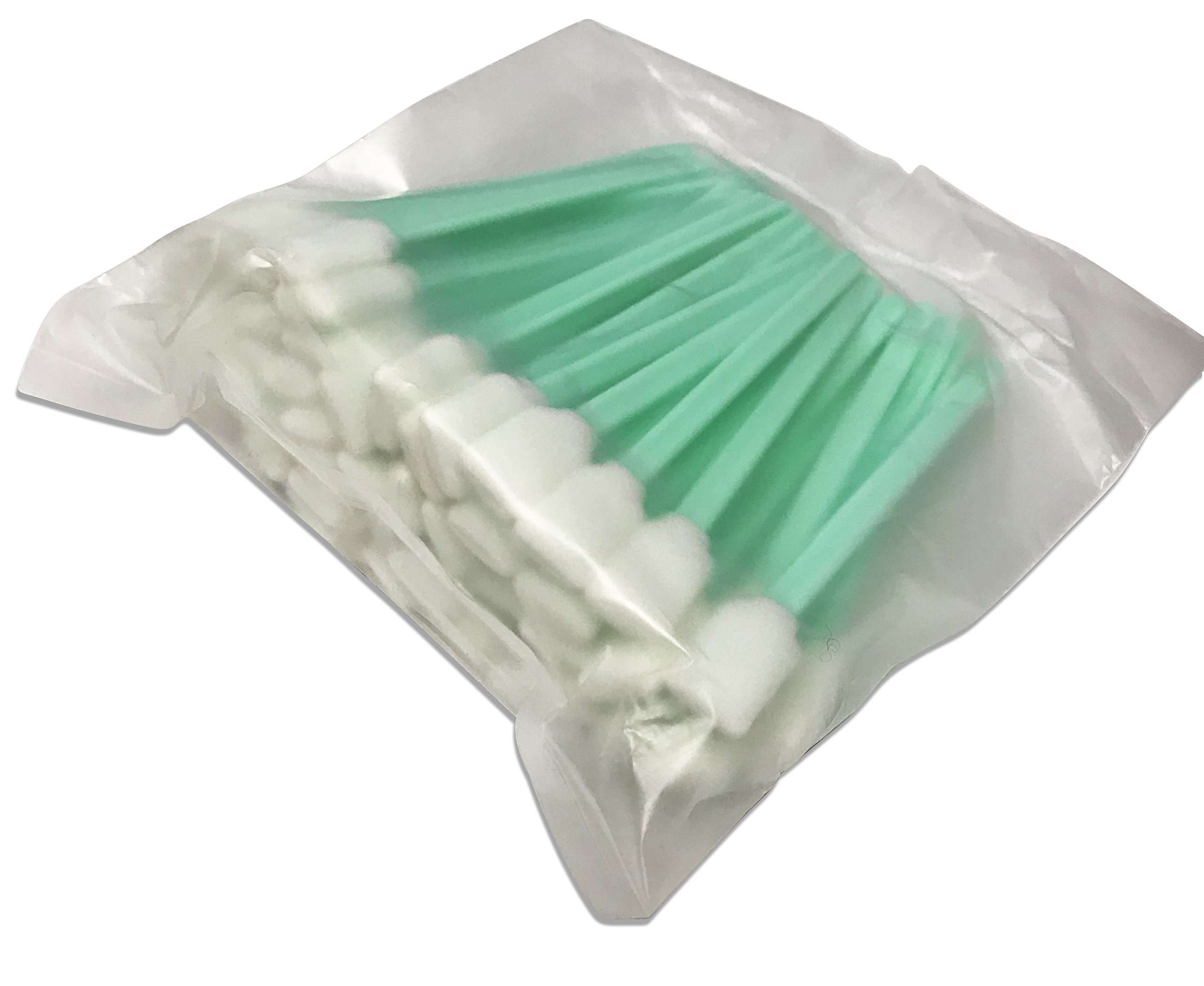 FINCIBO 50pcs Green Foam Printer Cleaner Swabs (15 x 22 mm, 105 mm Stick) for Roland, Mimaki, Mutoh, Epson Large Format Printers 4