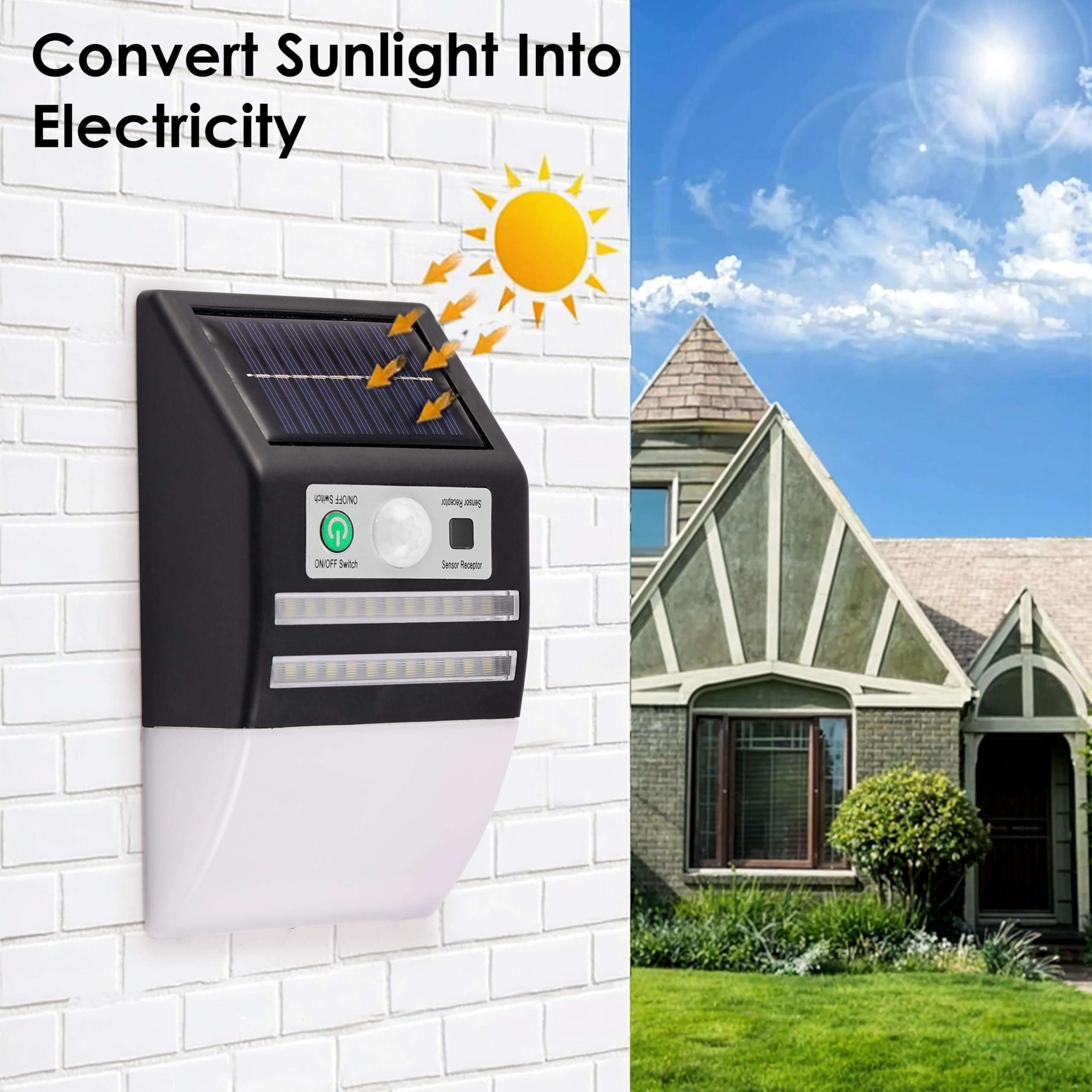 Gesto Solar Wall Light with Motion Sensor – Waterproof Outdoor Wall Lamp & 3 Modes | 1200mAh Battery, Auto Day Off & Night On | Solar Light for Garden, Fence, Balcony, Patio, Yard & Stair Lighting 6