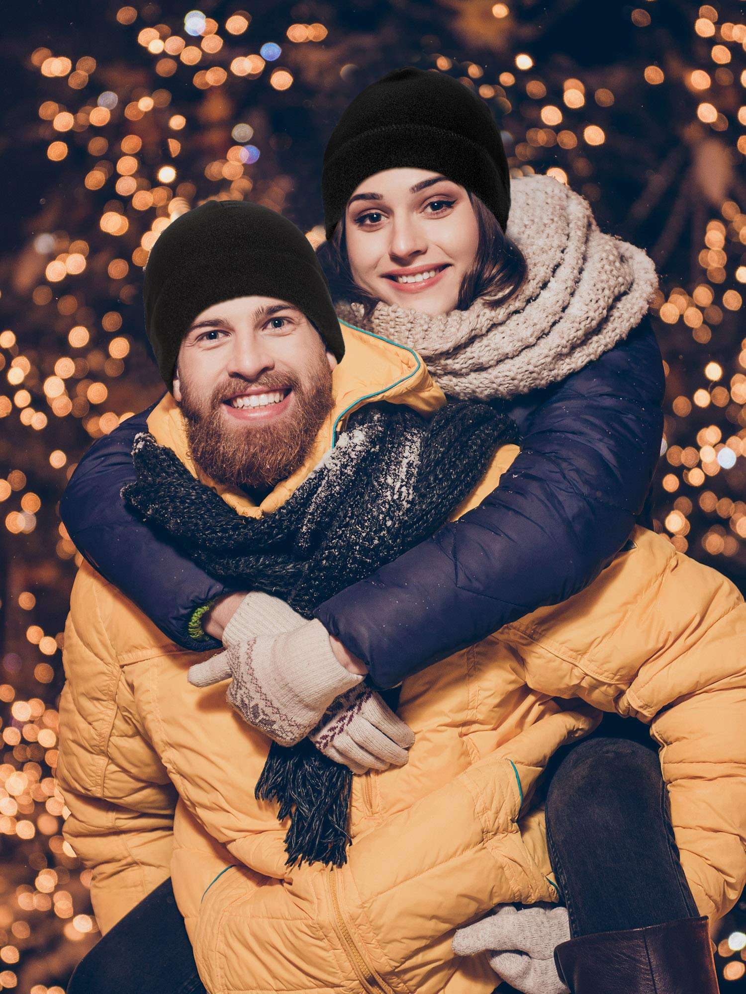 3 Pieces Winter Warm Skull Cap Soft Fleece Beanie Hat Thick Windproof Watch Cap Skiing Outdoor Warm Colored for Men Women(Black,One Size) 6