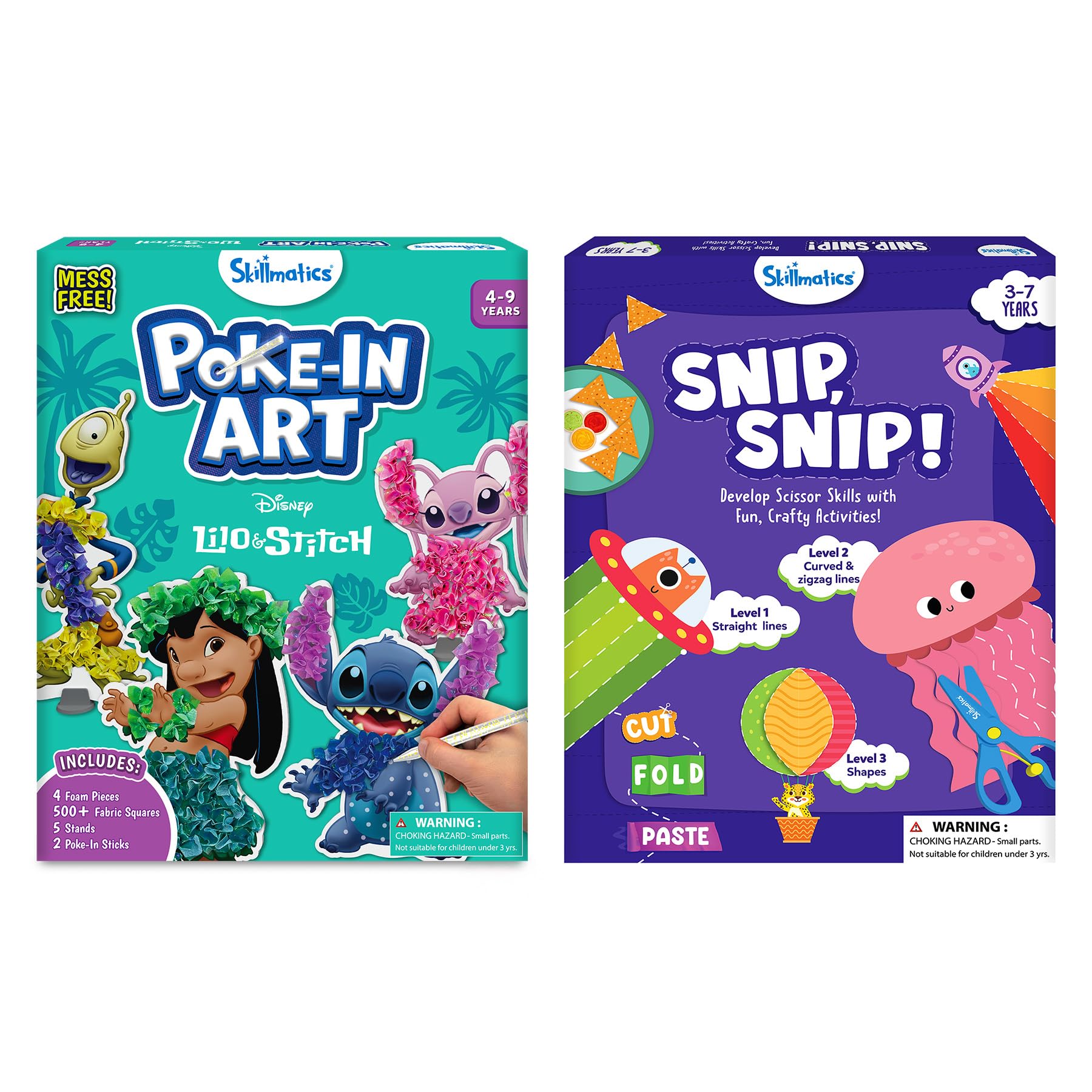 Skillmatics Poke-in Art Lilo & Stitch and Snip, Snip Bundle, Fun DIY Activity for Kids, Gifts for Toddlers, Girls & Boys Ages 3, 4, 5, 6, 7, 8, 9