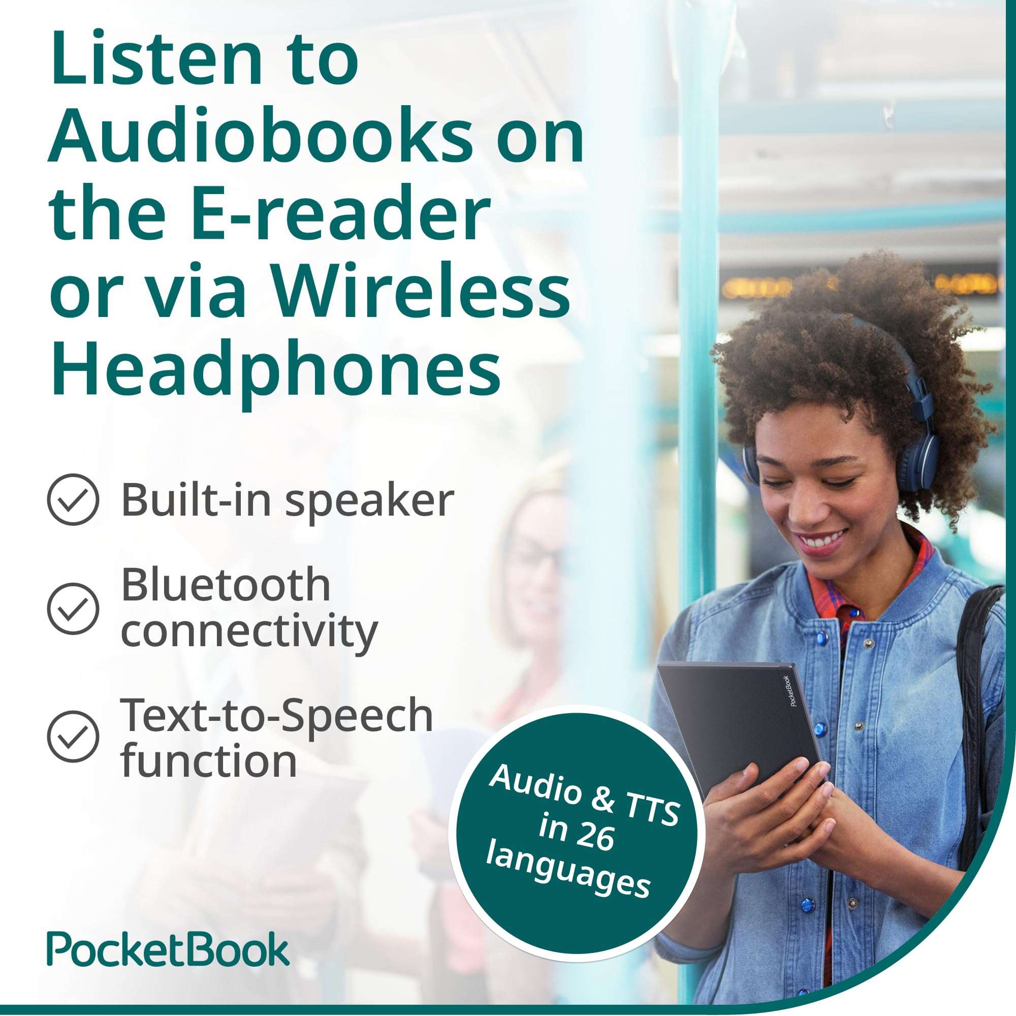 PocketBook InkPad Color 3 E Ink E-Reader 32GB - Enhanced 7.8'' Color E-Paper Display-Eye-Friendly Audio-Book & E-Book Reader-Text-to-Speech-SMARTlight, Bluetooth, Built-in Speaker-Waterproof 3