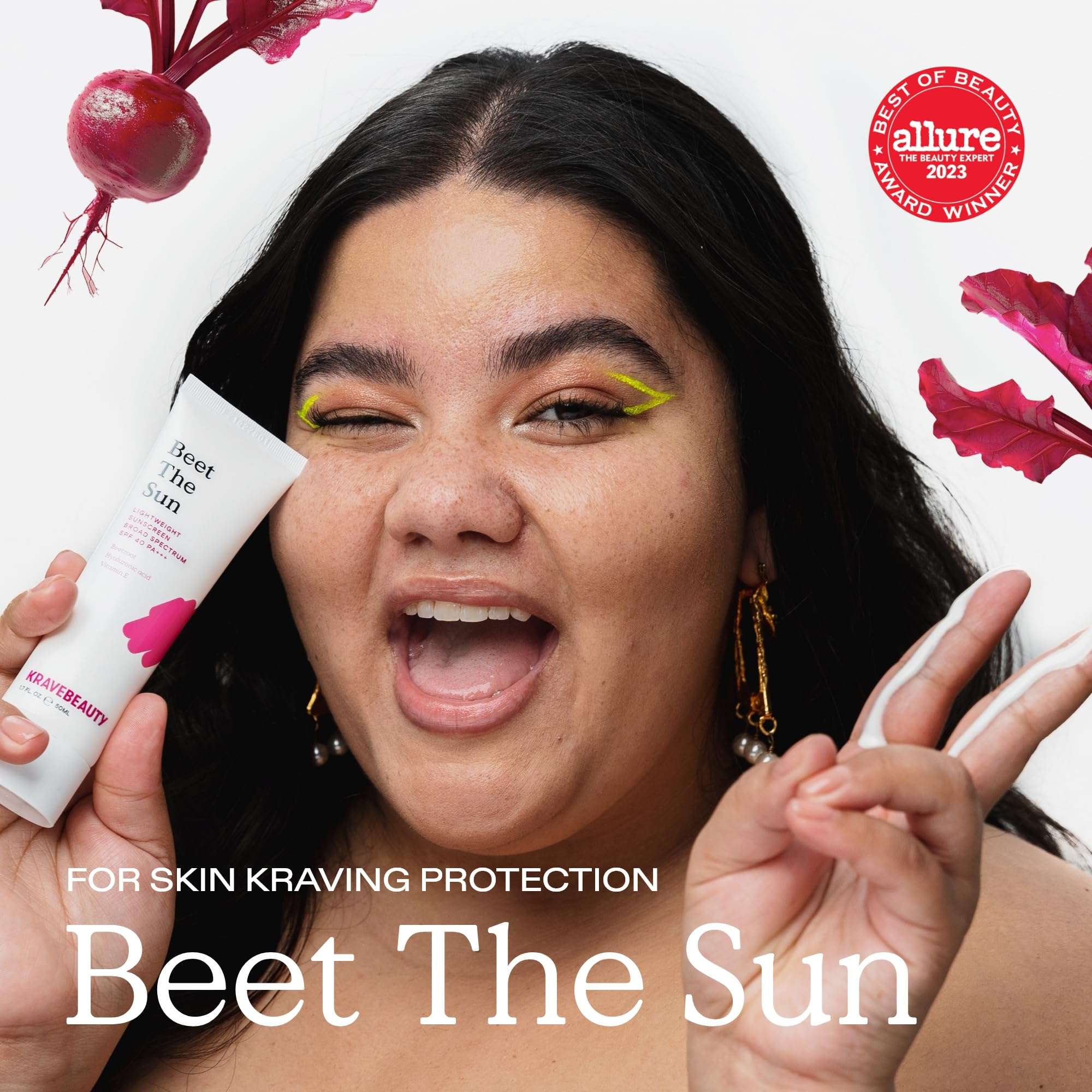 KraveBeauty Beet The Sun SPF 40 PA+++ Broad Spectrum Sunscreen Duo, Daily Non-Greasy Chemical SPF Duo, No White Cast or Pilling, For All Skin Types, Vegan & Cruelty Free, 1.7 fl oz x2 3