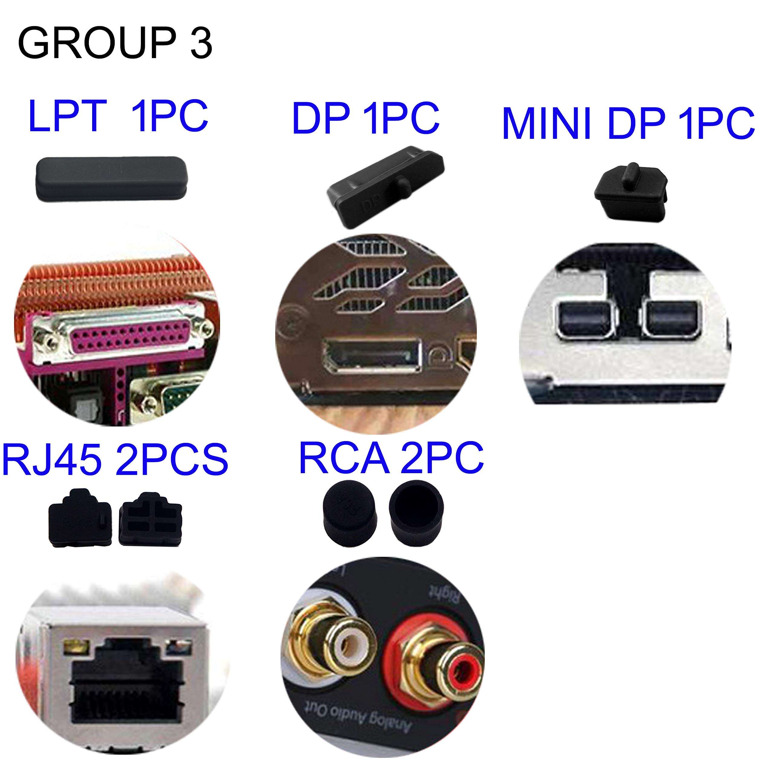 LAMPVPATH 36 PCS Anti-dust Plugs Computer Port Dust Plugs, 19 Types of Computer Laptop Port Dust Covers Stoppers for Computer PC Laptop(36 PCS in 19 Types)-DO NOT Fit MacBook 5