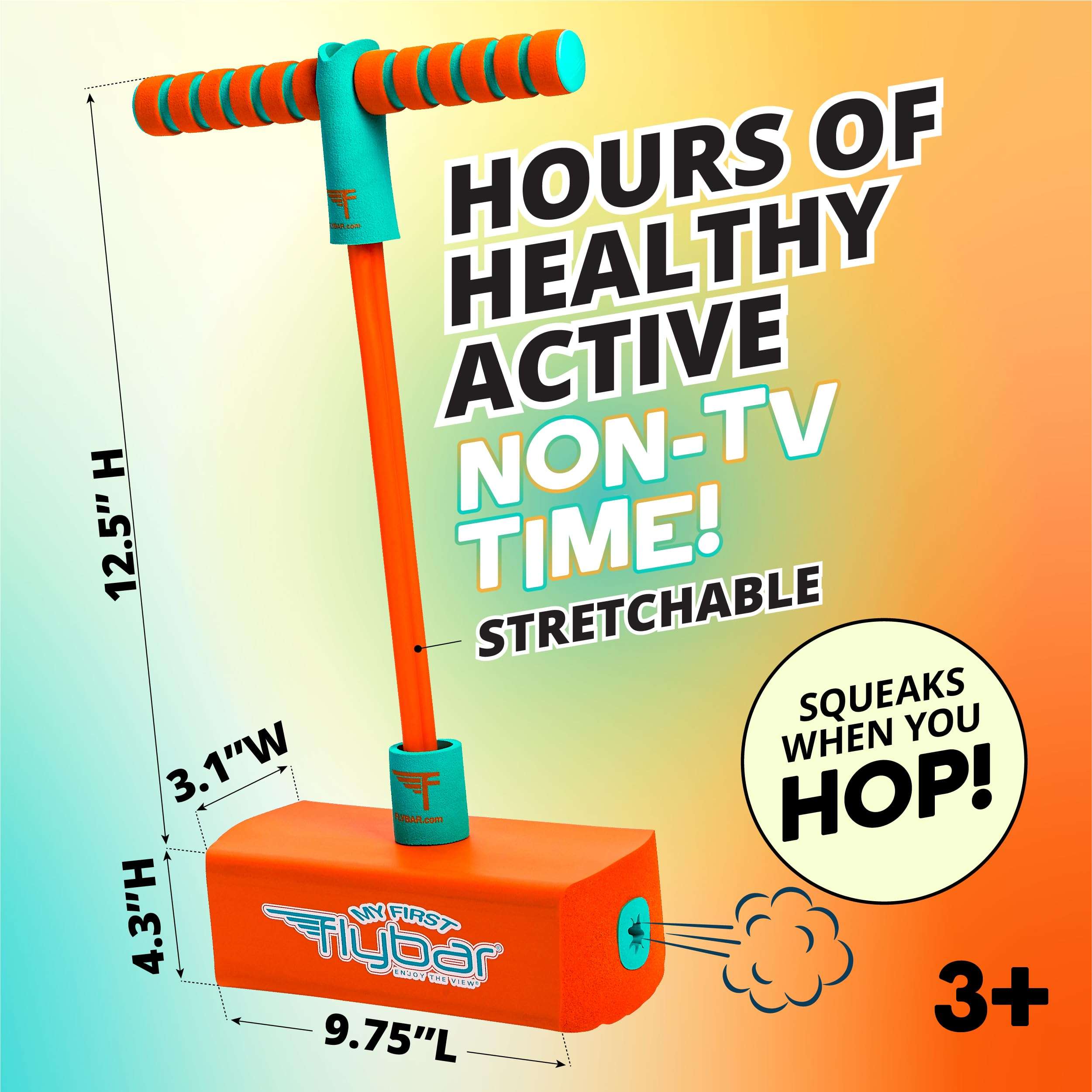 Flybar My First Foam Pogo Jumper for Kids Fun and Safe Pogo Stick for Toddlers, Durable Foam and Bungee Jumper for Ages 3 and up, Supports up to 250lbs (Orange) 4