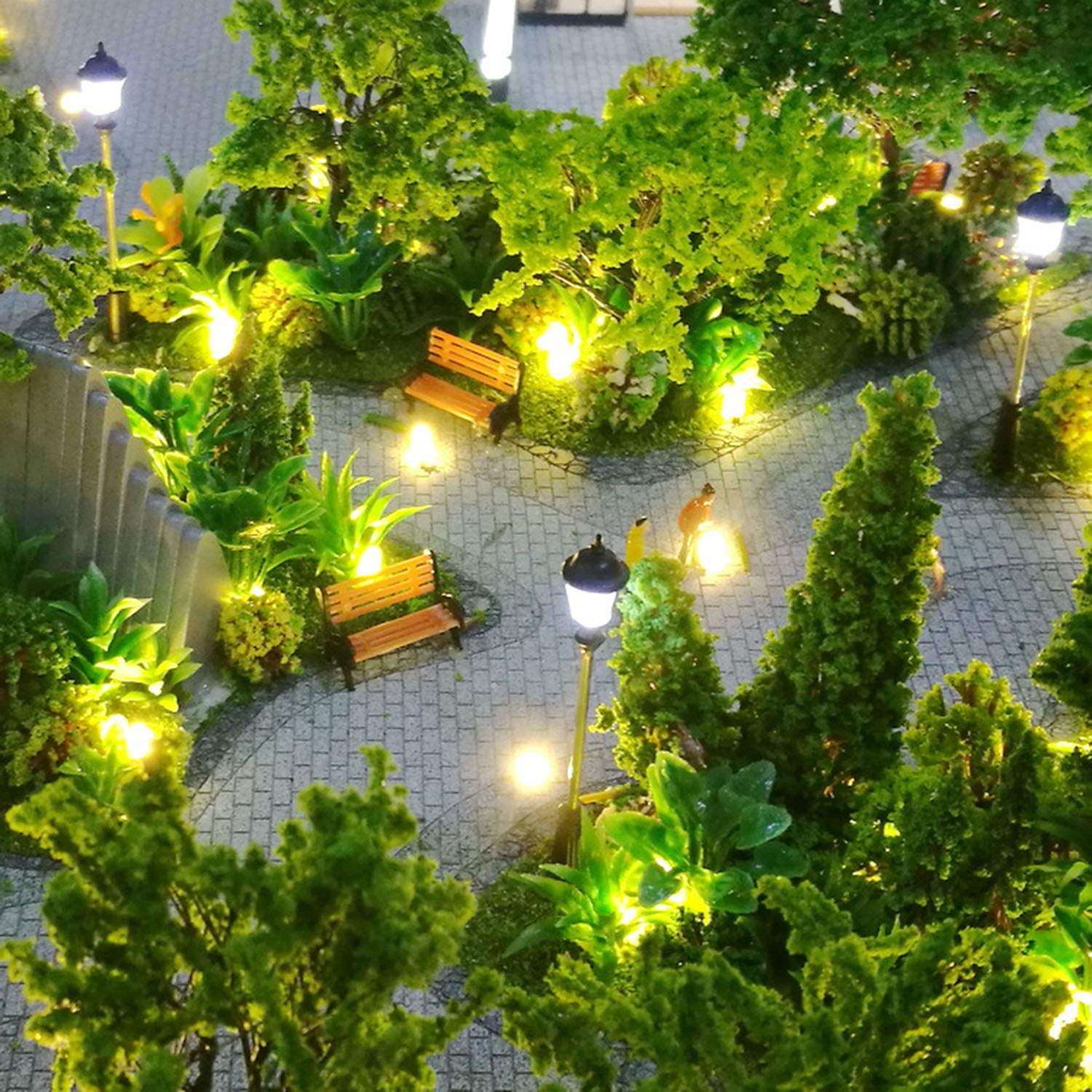 Maxmoral 10PCS Model Train Platform Park Street Seat Bench Chairs Park Bench Model for Model Train Landscape Railway 6