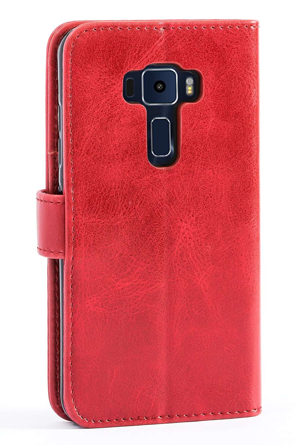Mulbess Vintage Asus ZenFone 3 ZE520kl Case Wallet, Flip Leather Phone Case with Card Holder for Asus ZenFone 3 ZE520kl Cover, Wine Red 3