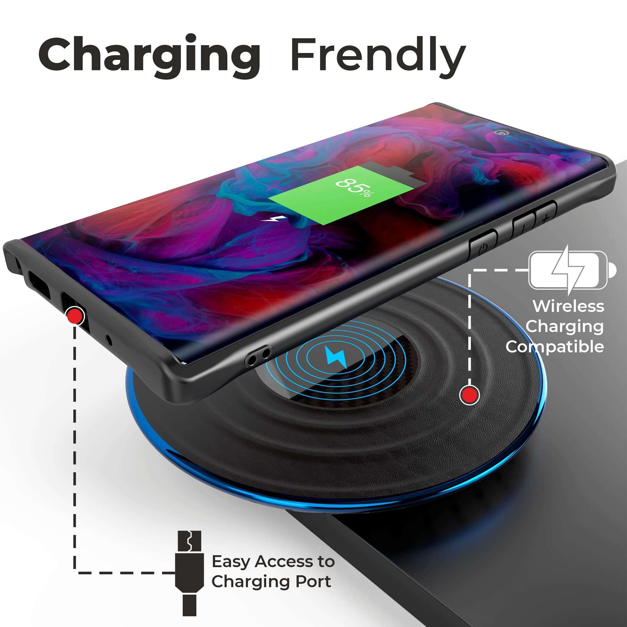 Carbon Fiber Pattern Slim Case Compatible with Samsung Galaxy S8, Shockproof 10ft. Drop Tested, Wireless Charging Compatible - Red 2