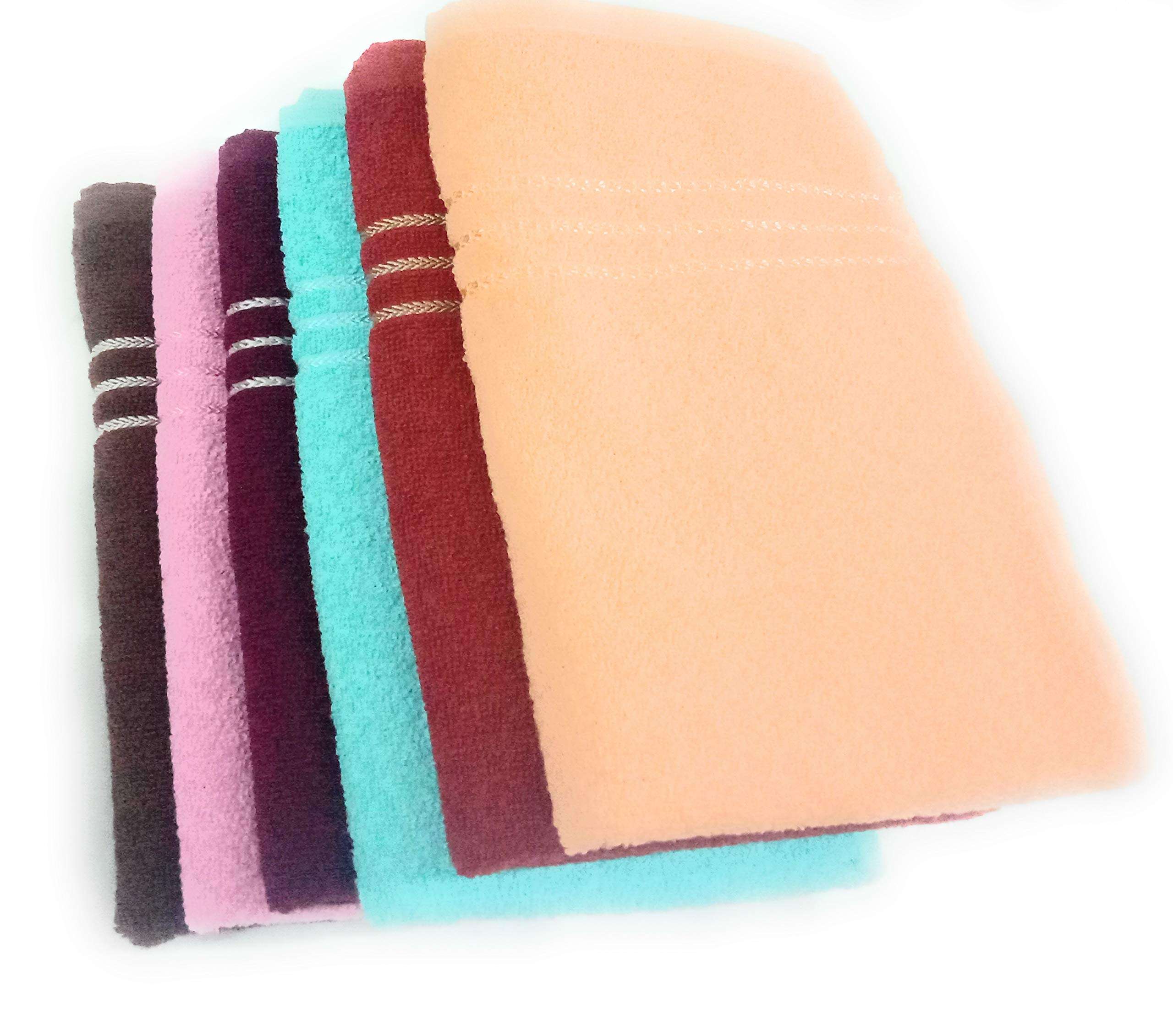 Nikyanka Super Absorbent Cotton Hand face Kitchen Towel Set of 6 Towels (14x21 Inch) Multicolors 1