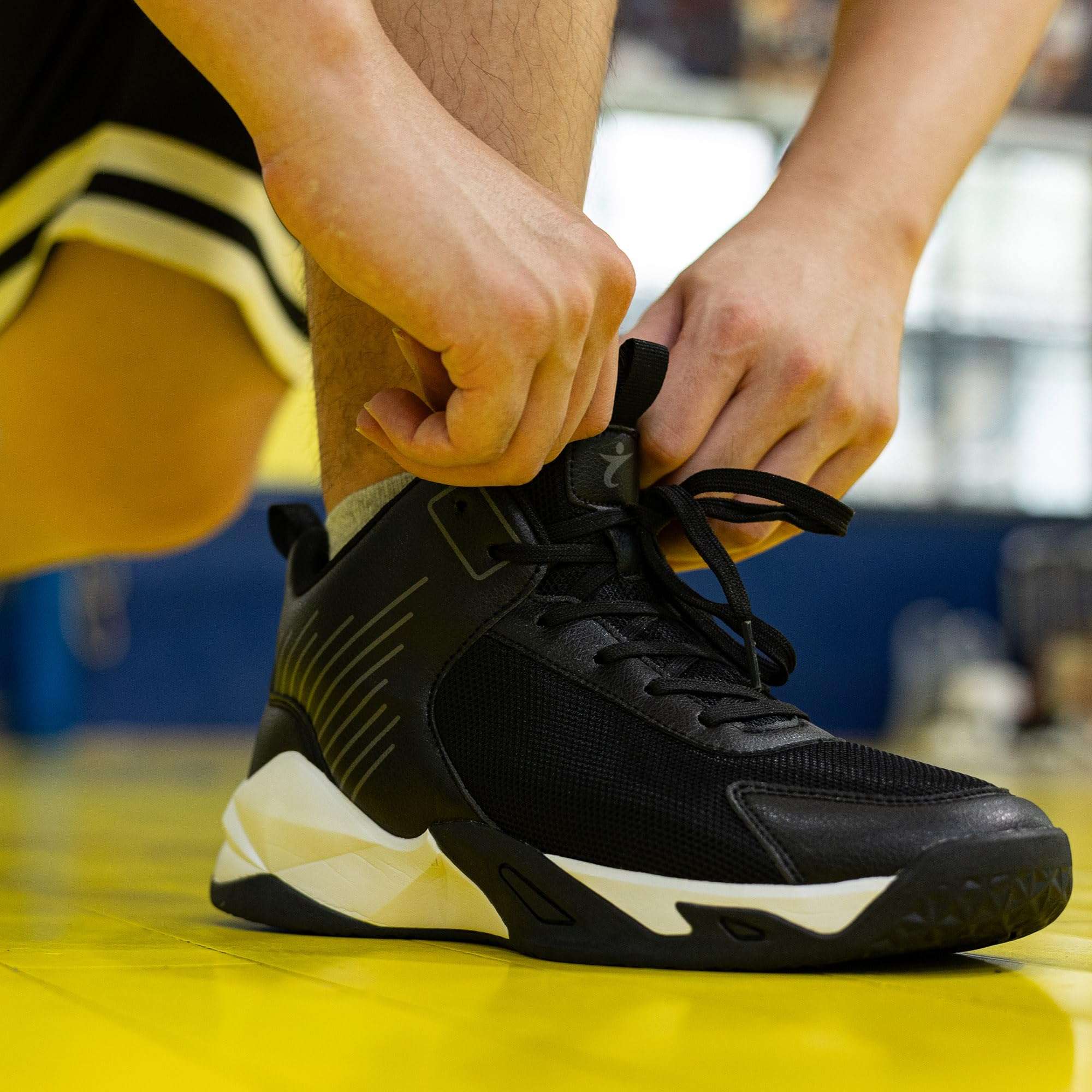 BEOAPT Men's Basketball Shoe High-Top Athletic Running Sneakers Outdoor Trainers Non-Slip Lightweight Cushioning Workout Sport Shoes Black US 7 6