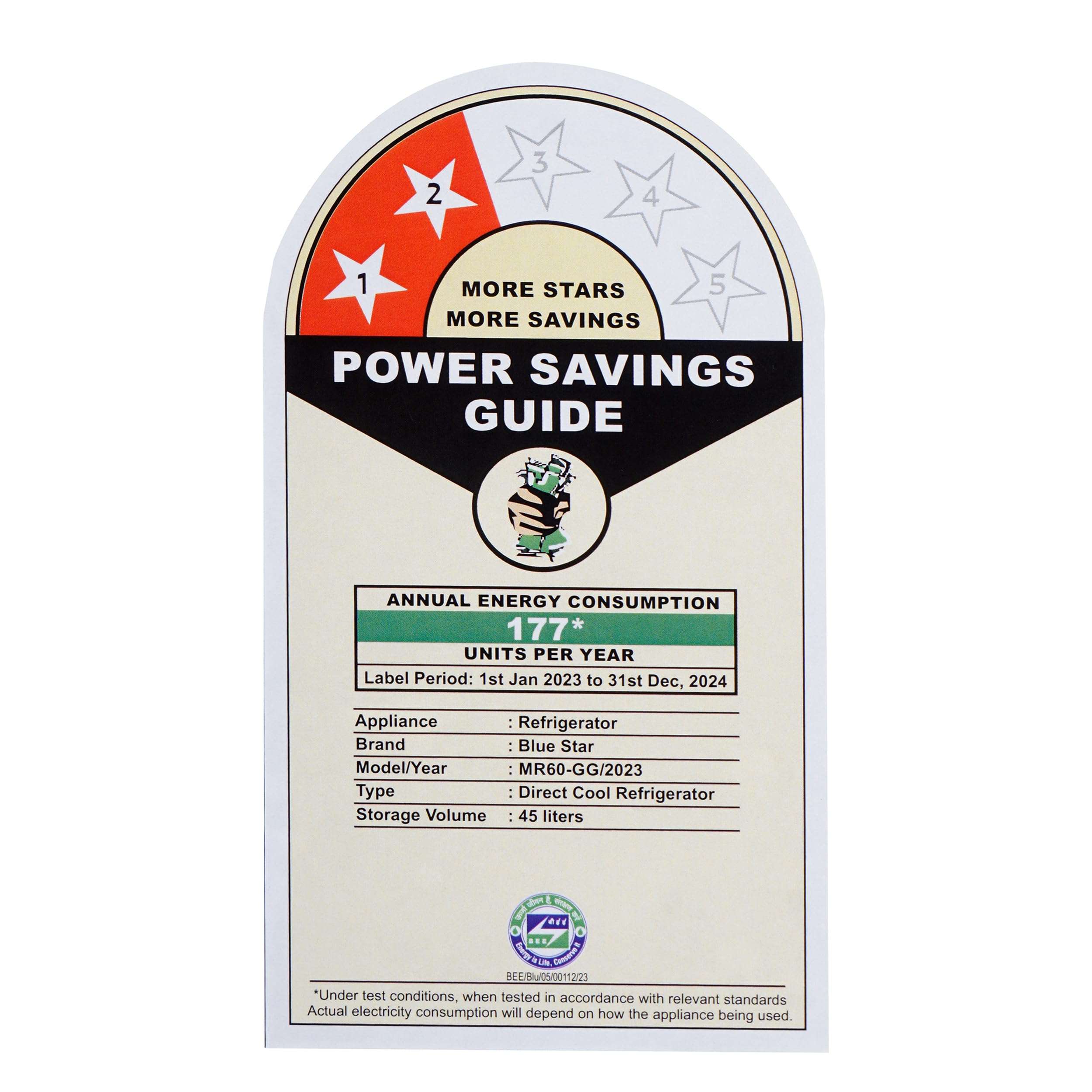 Blue Star 47 L 2 Star Minibar Refrigerator With adjustable Temperature (2023 Model, MR60-GG, Graphite - Grey) 5