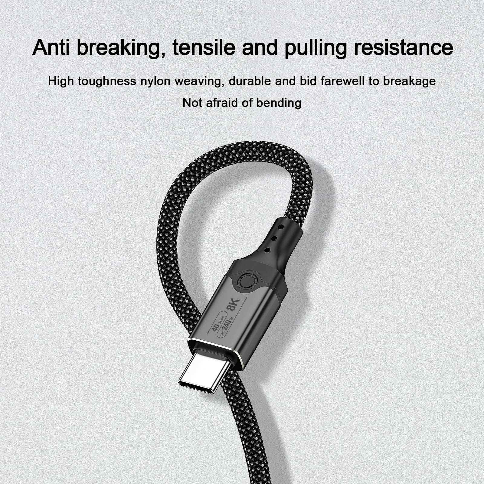 Unillous USB 4 Cable for Thunderbolt 4 Cable 5FT, 40Gbps Data Sync, 8K/6K@60Hz, 240W Charging, USB C to USB C Thunderbolt Cable, Compatible for MacBook, SSD, Docking, iPhone 16,eGPU 6