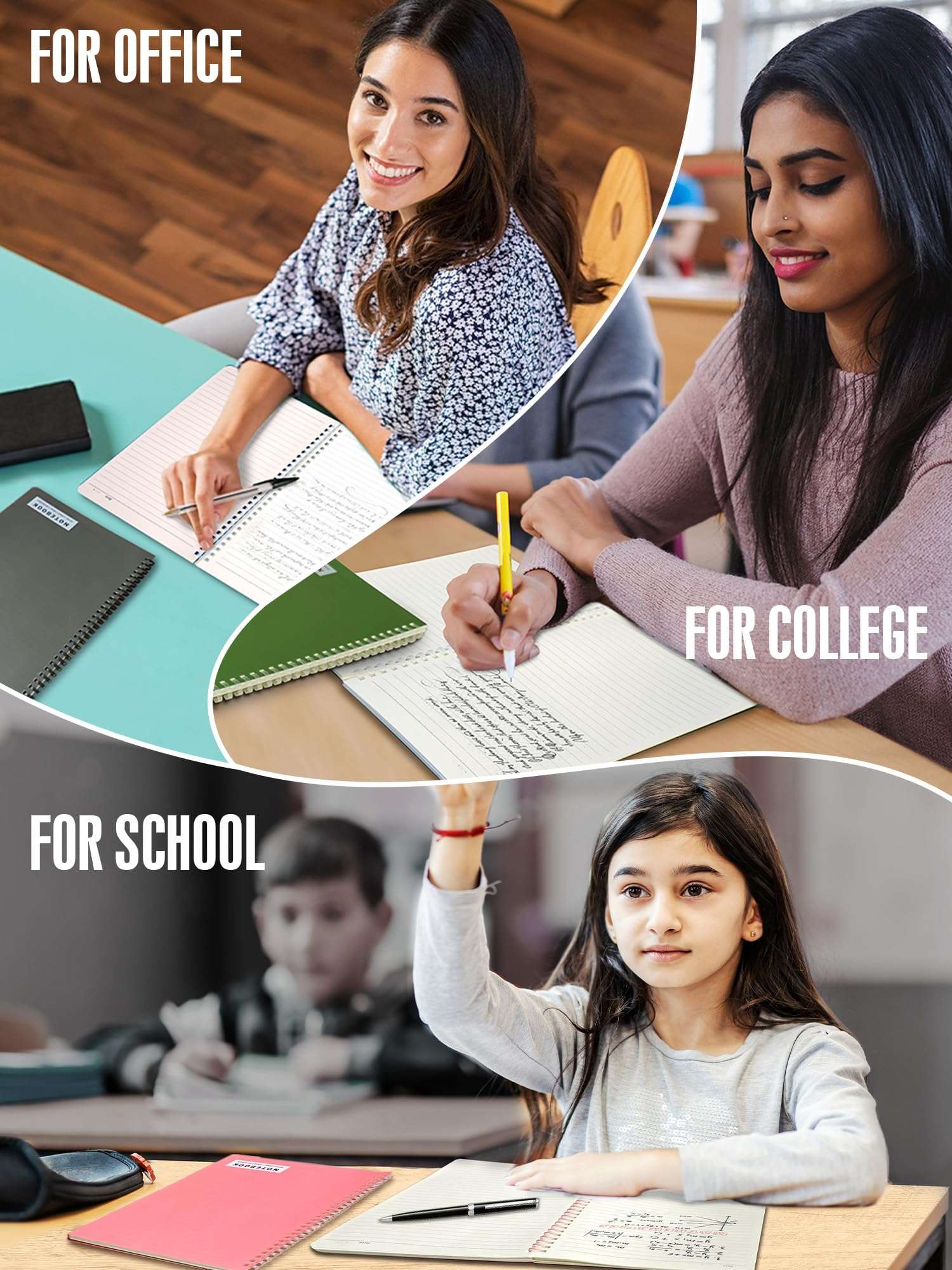 DOODLE B5 Ruled Spiral Notebook | 160 Pages, 80 GSM | Soft Wiro Binding for Smooth Writing | Ideal for School, College & Office | Black 6