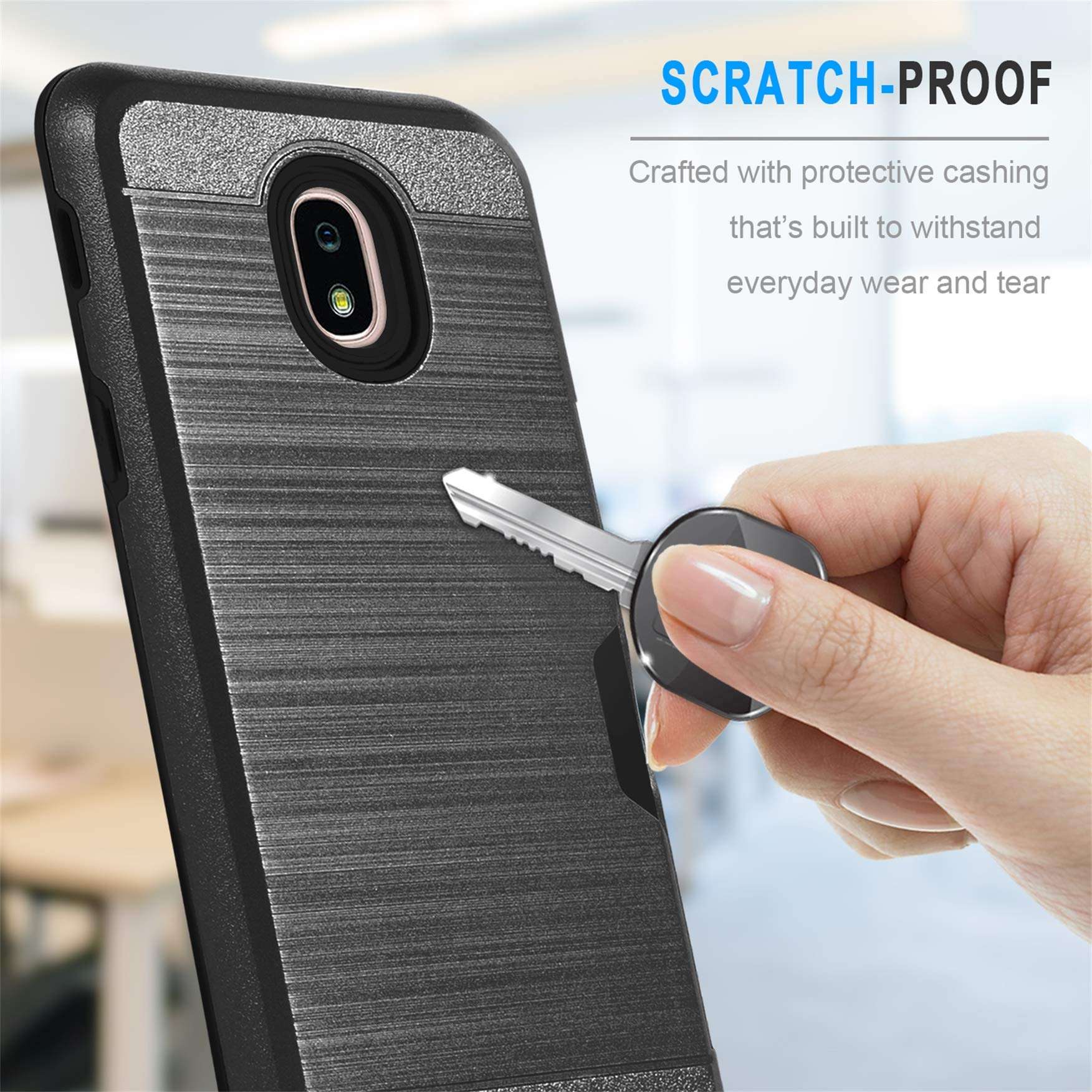 Casekey Samsung Galaxy J3 Orbit Case/J3 2018 Phone Case/J3 Aura/J3 Star/J3 TOP/J3 Express Prime 3/Amp Prime 3/J3 Achieve Case w Screen Protector Dual Layer Hybrid Hard Protective Cover,Rosegold 4