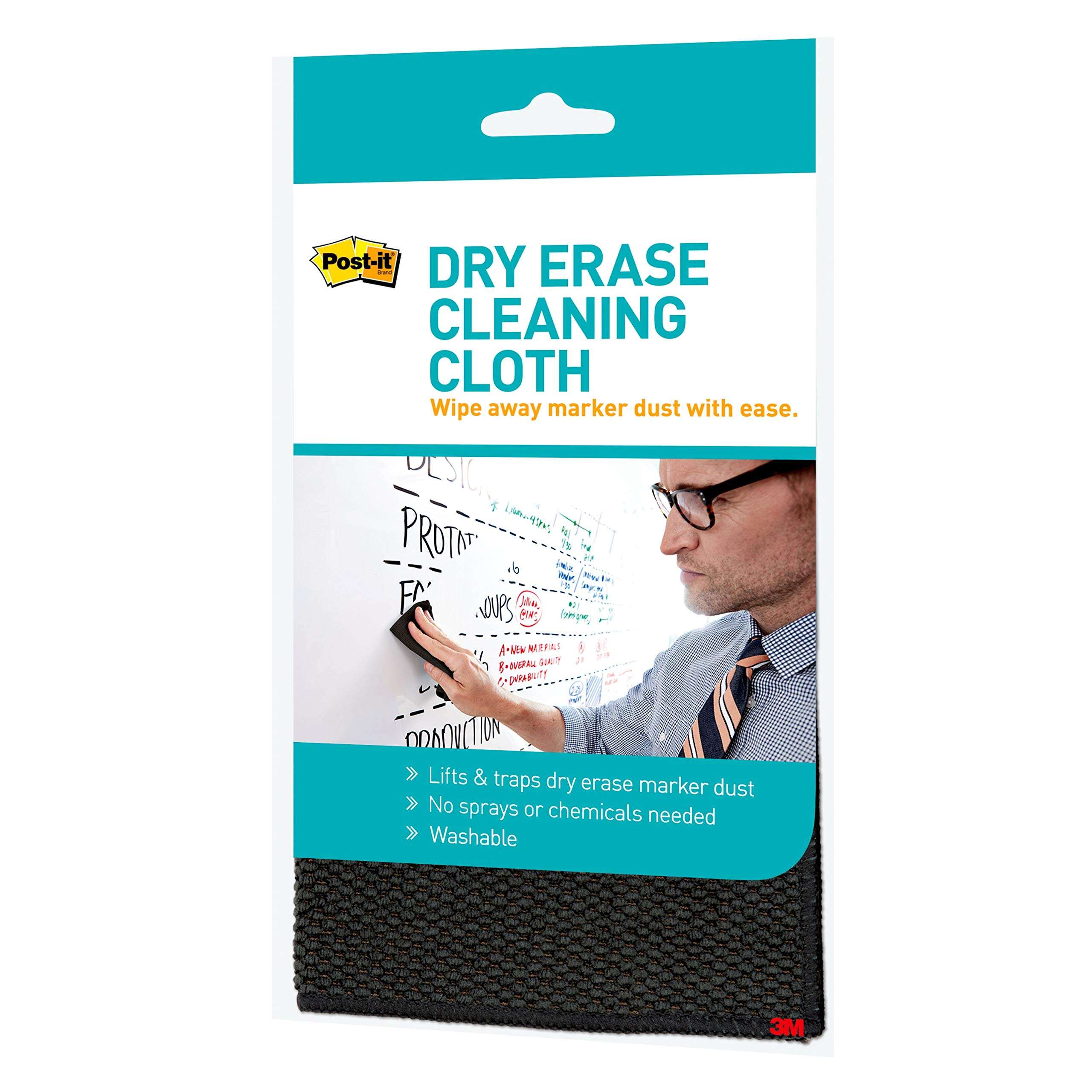 Post-it Dry Erase Cleaning Cloth (MMMDEFCLOTH) 10 5/8 x 10 5/8 Grey white 3