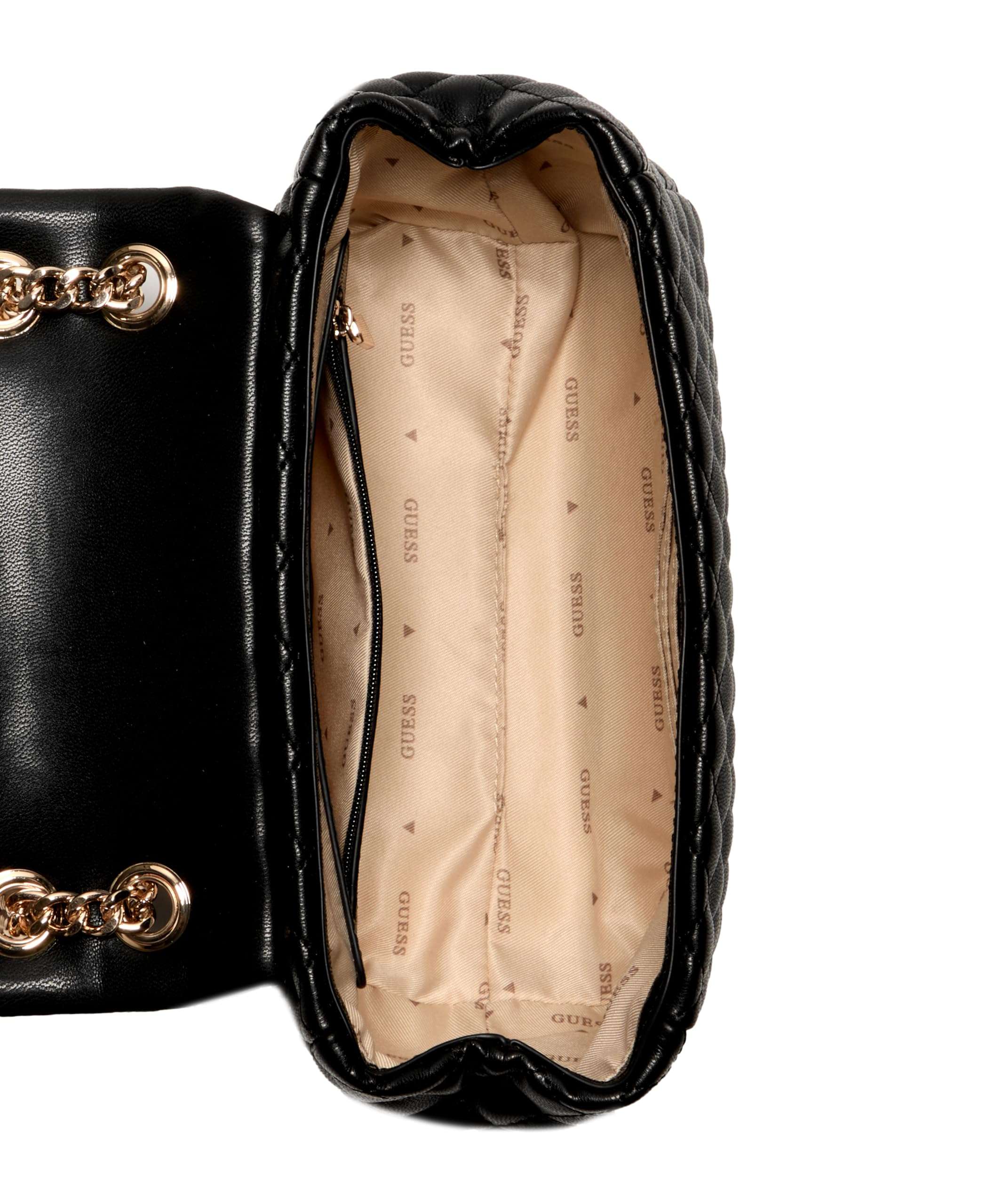 GUESS Everlee Convertible Crossbody Flap, Black 4