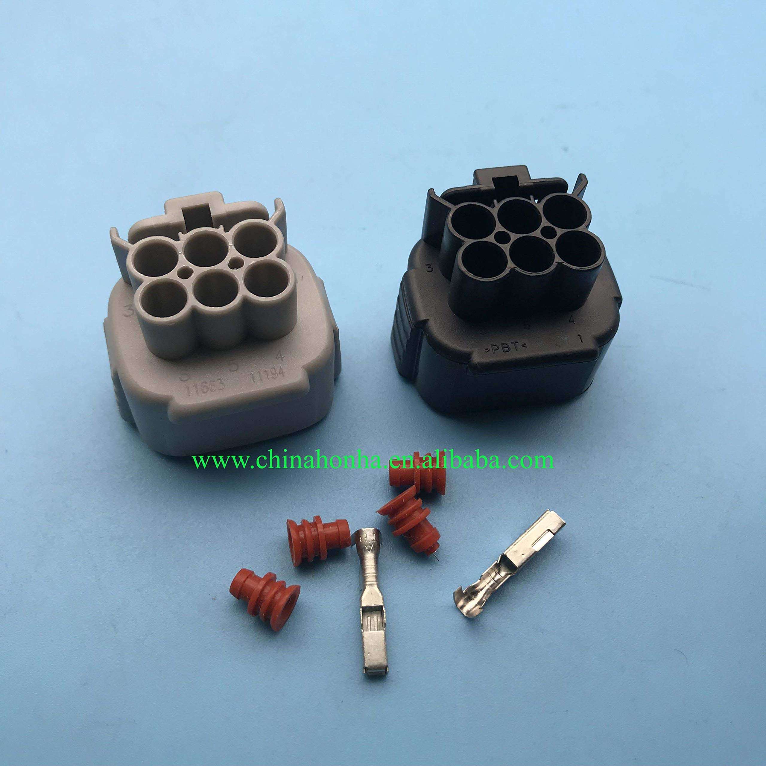 Davitu Cables, Adapters & Sockets - Automotive headlight plug 6 pin car electric plug 6Pin TS Accelerator Pedal Automotive Connector plug 6188-0175 11663 11194 - (Color Name: 100 pcs) 5