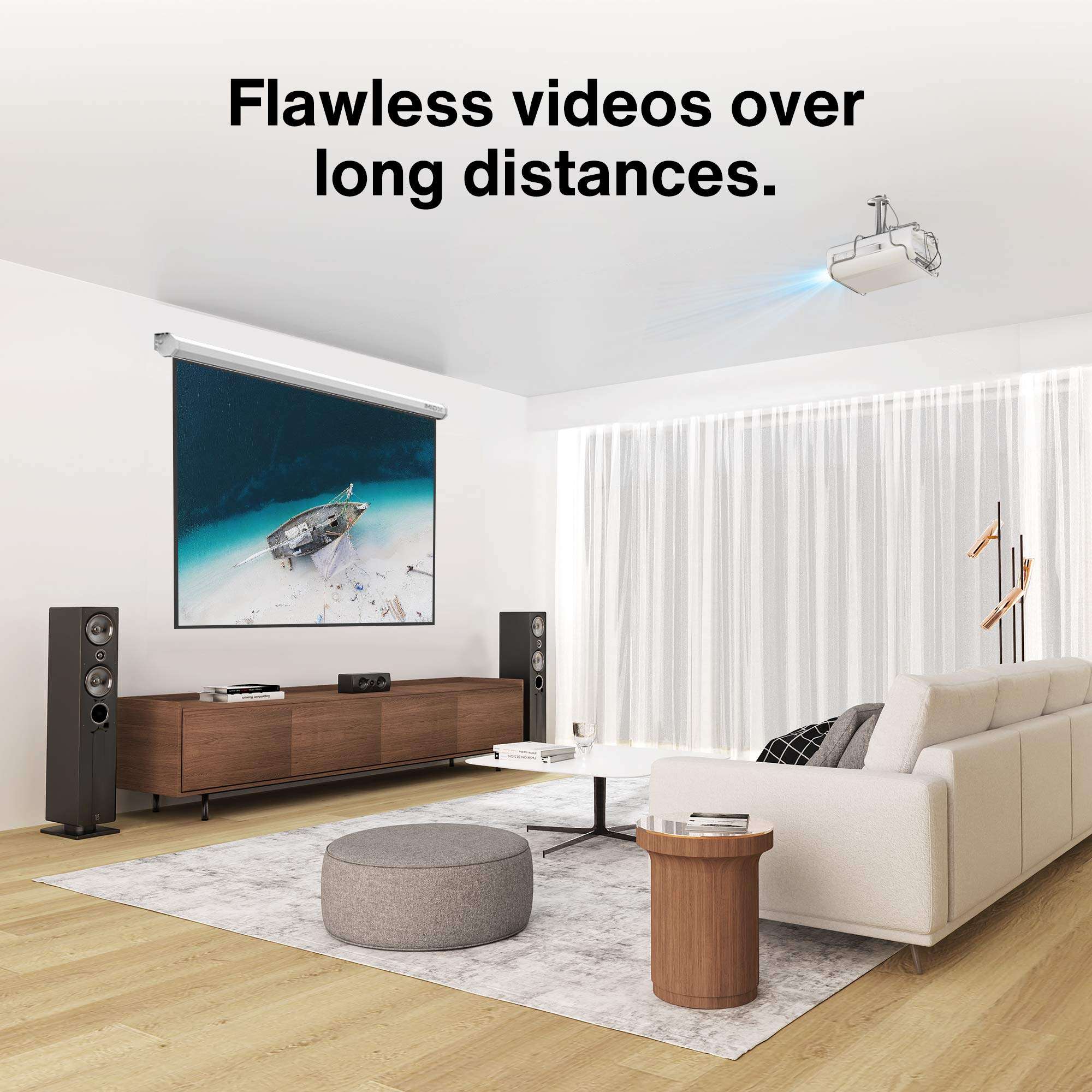 IVANKY Fiber Optic HDMI Cable 50ft, Optical Fiber HDMI 2.0 Cable Supports HDR 4K 60Hz, 30Hz, 2K, 1080p, 18Gbps, ARC, 3D Audio, Dolby Atmos, for TV Box, 4K TV, PS4,Blu-ray Player, Laptops, Mac Mini 4