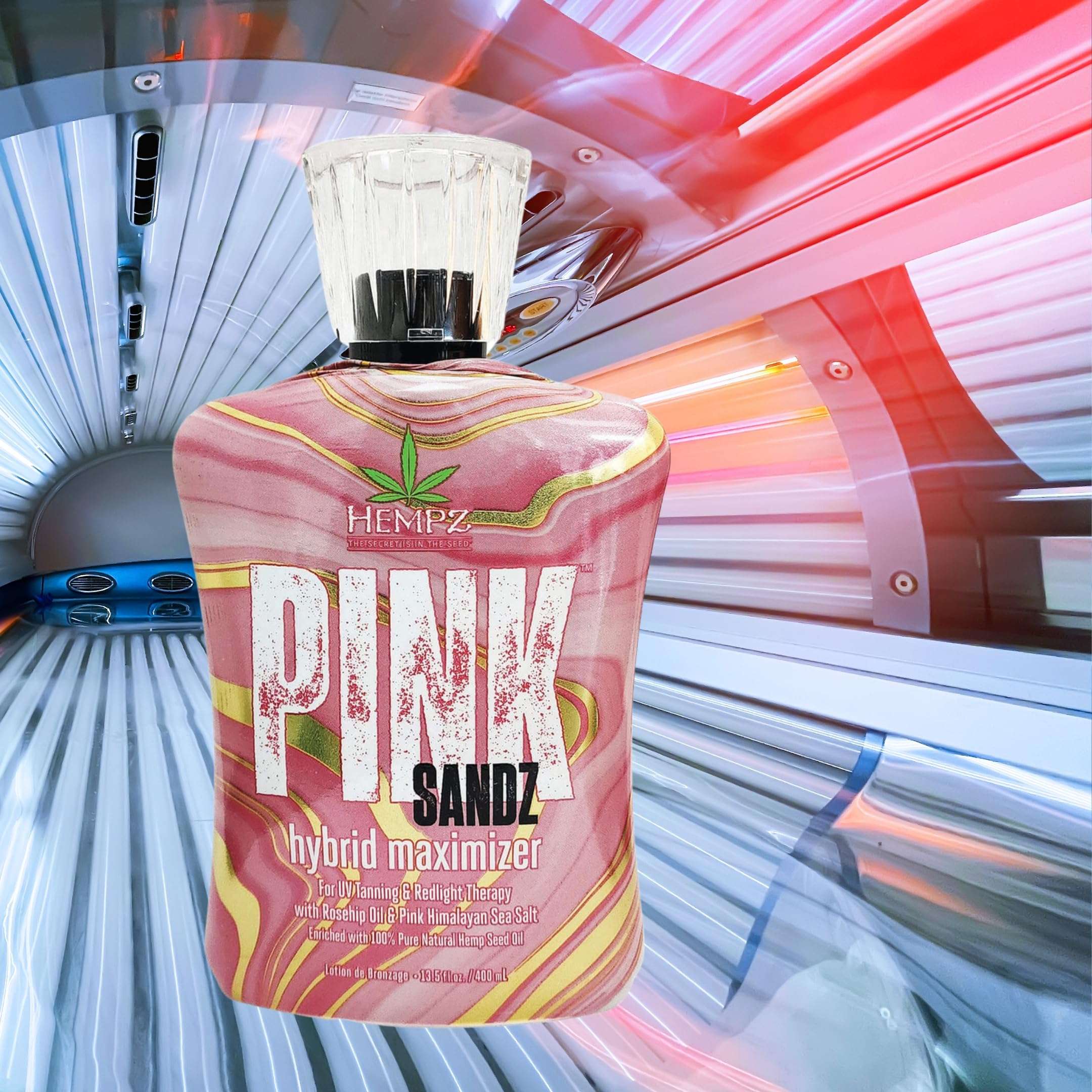 Hempz Pink Sandz Hybrid Maximizer for UV Tanning & Redlight Therapy 13.5oz 5