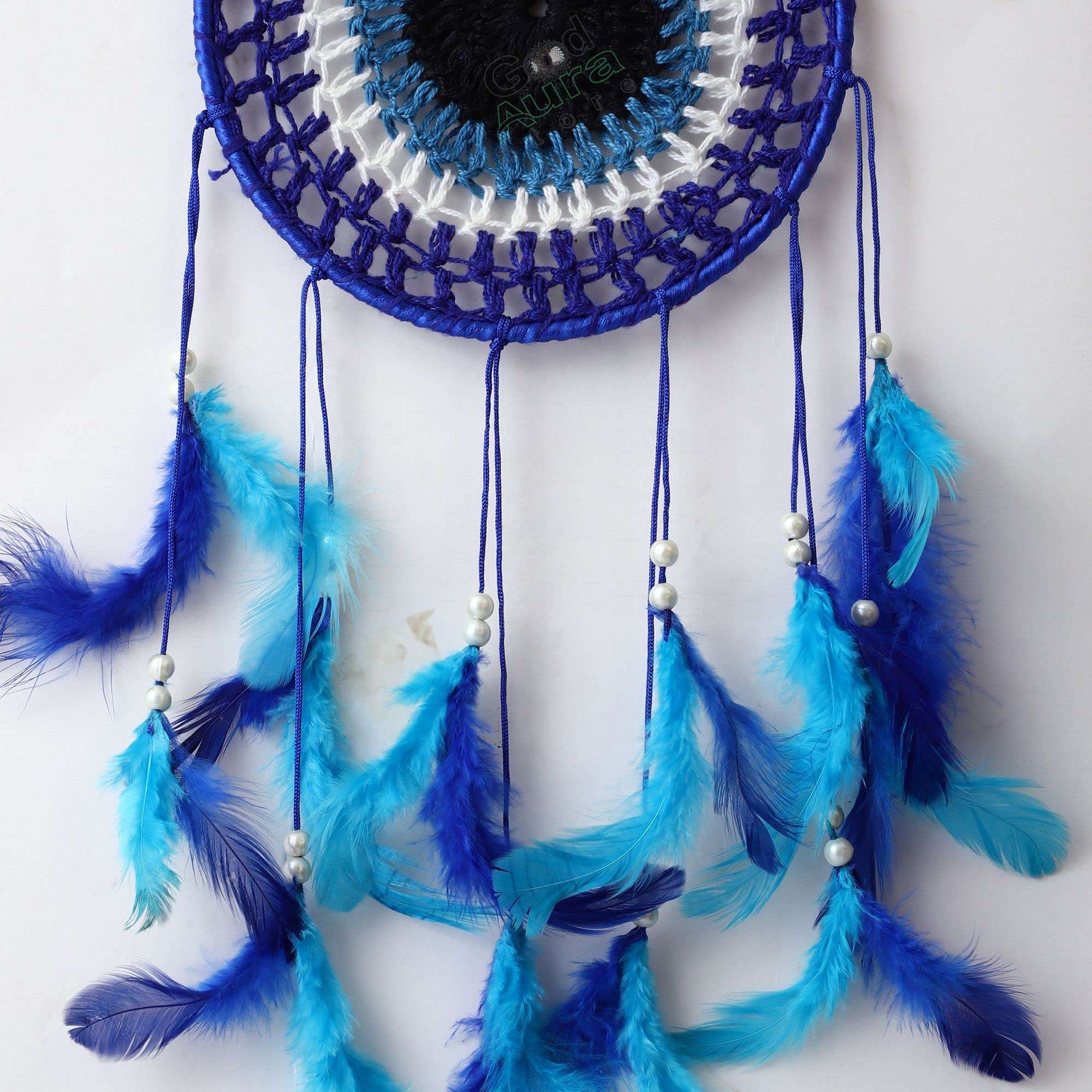 Good Aura Store Handmade Dream Catchers Wall Hangings for Home Decor Kids Room Bedroom Livingroom Balcony Feathers Dreamcatcher Wall Decorations Gift Items(Pack of 1, 15LX48Hcm, Blue) 3