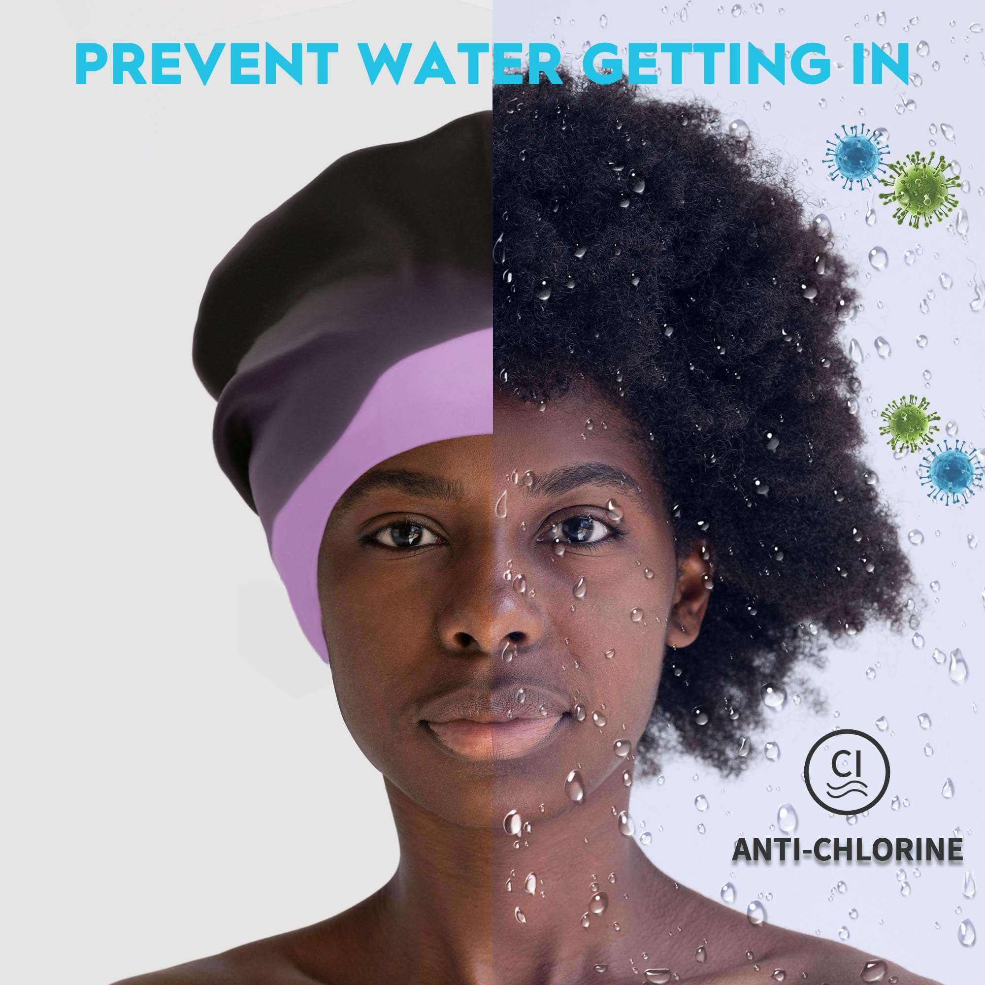 Extra Large Swim Cap for Long Hair Women Men Youth - Waterproof Silicone Swimming Cap for Braids and Dreadlocks Weaves, Hair Extensions, Curls & Afros, Swim Hats Keep Hair Dry, Easy to Put On and Off 6