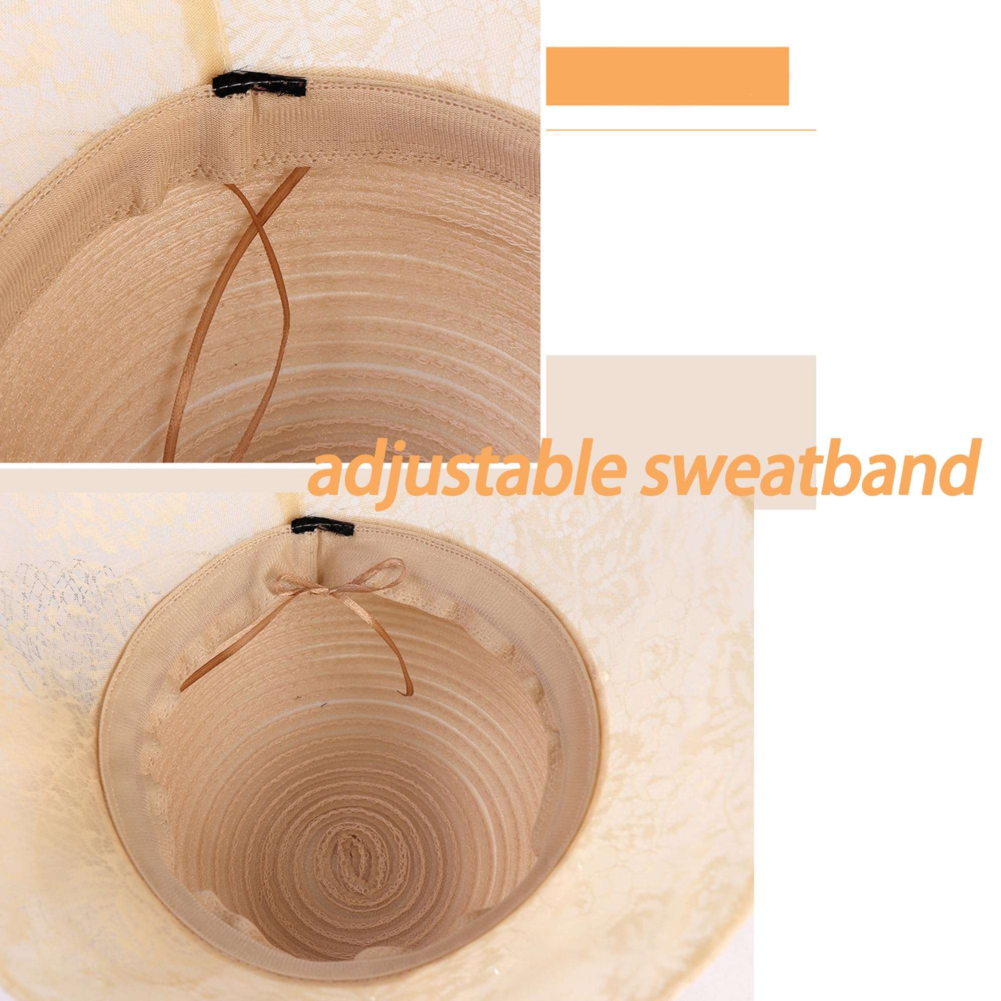 Lady Polka dots Organza Fascinator Sun Hats Women Kentucky Wide Brim Derby Bowler Hat for Tea Party Church Wedding Size:S-M 6