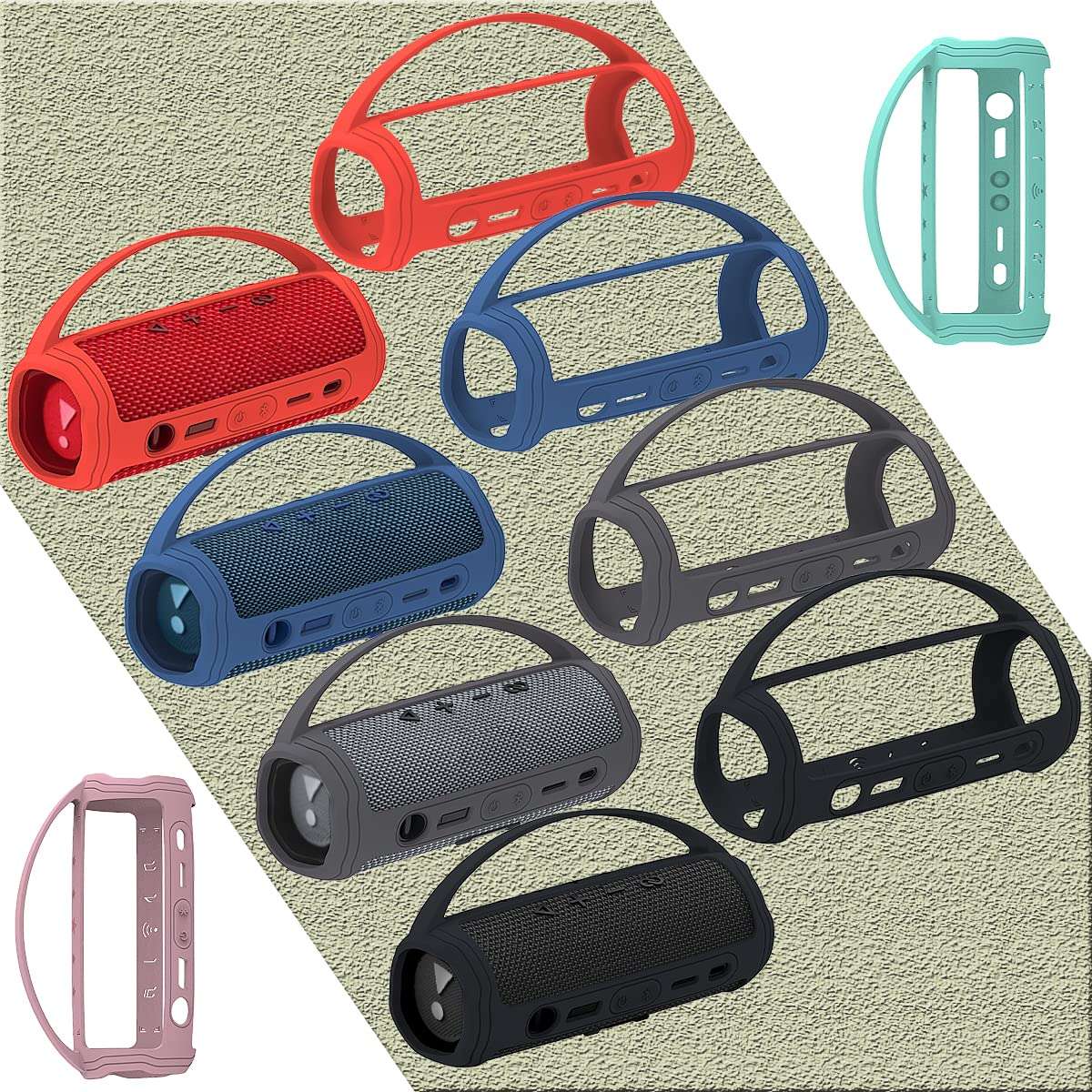 Silicone Cover Case for JBL Flip 6 Portable Bluetooth Speaker, Protective Carrying Case for JBL Flip 6 Speaker Accessories (Only Case) (Blue Case) 6