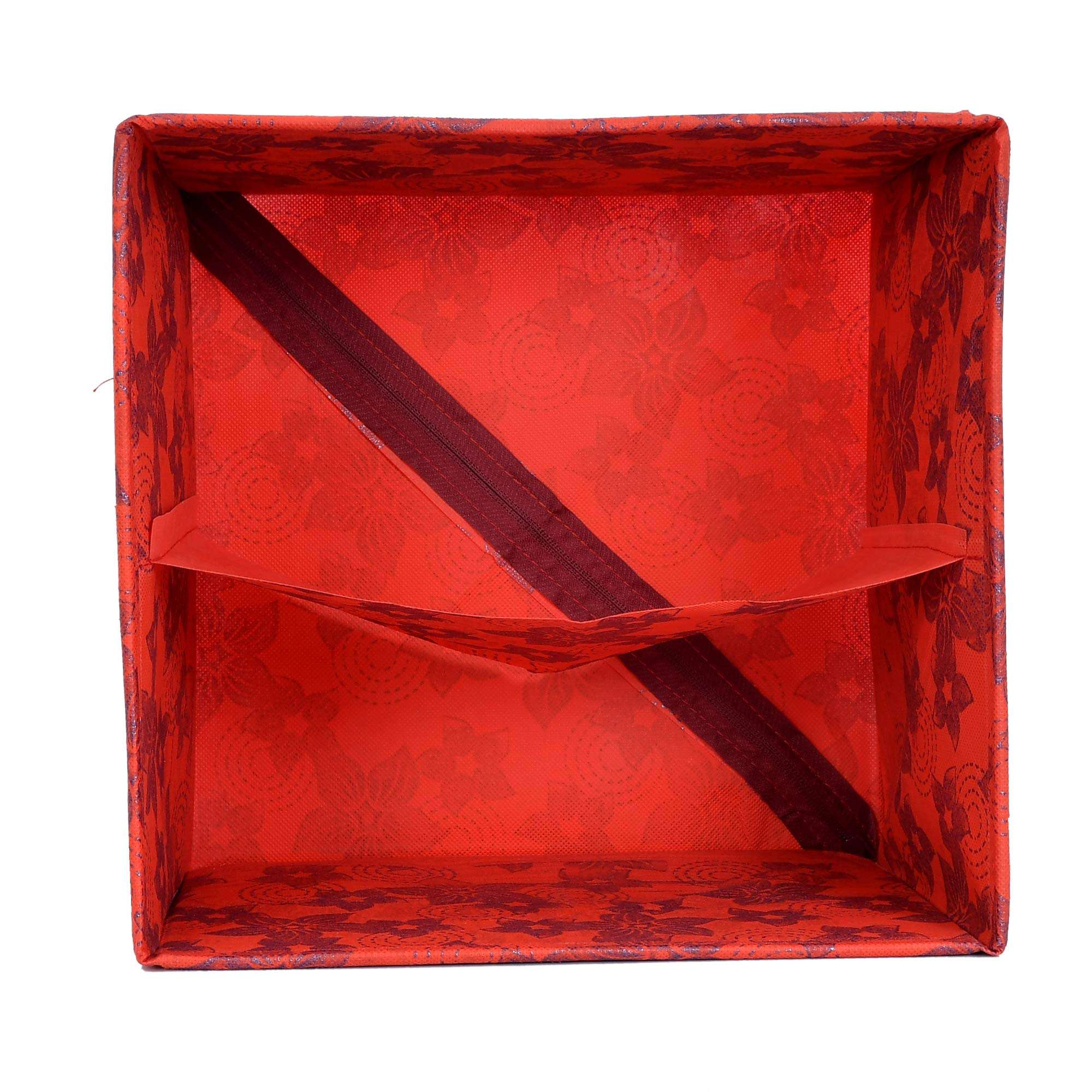 Kuber Industries Metalic Print 2 Layer 3-Drawer Foldable Drawer Units Fabric Cabinet Closet Storage Organizer for Underwear Ties Socks Small Clothes (Set of 2, Red)-KUBMART2138 6