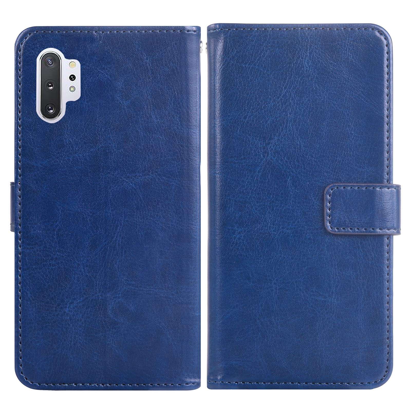 Asuwish Compatible with Samsung Galaxy Note 10 Plus Glaxay Note10+ 5G Wallet Case Tempered Glass Screen Protector Flip Cover Card Holder Phone Cases for Gaxaly Note10 + Notes 10+ Ten Not 10Plus Brown 5