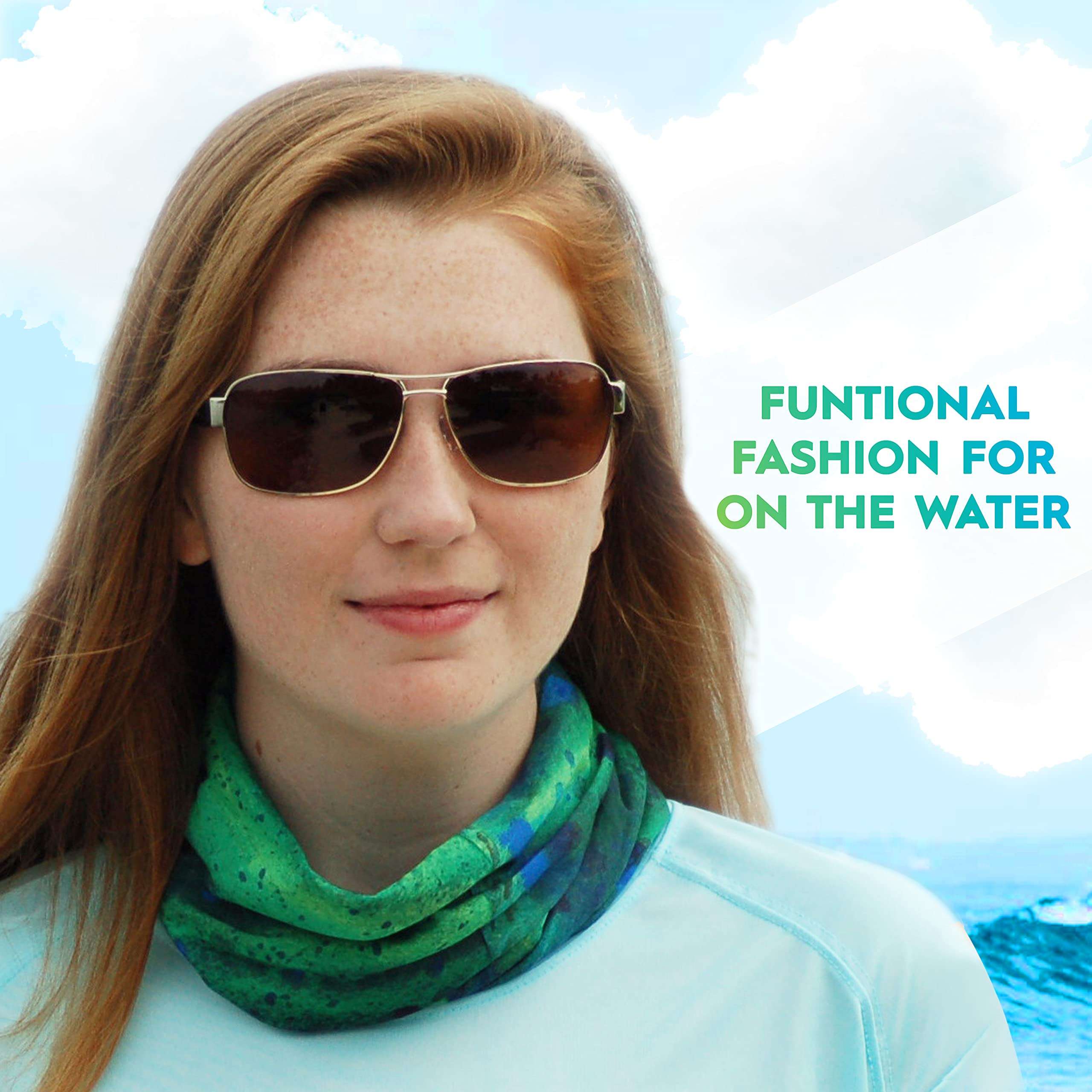 Flying Fisherman SunBandit Multifunctional Headwear Bandana, UV Protective Face Mask and Neck Gaiter, 12 Ways to Wear, Tarpon Camo 6