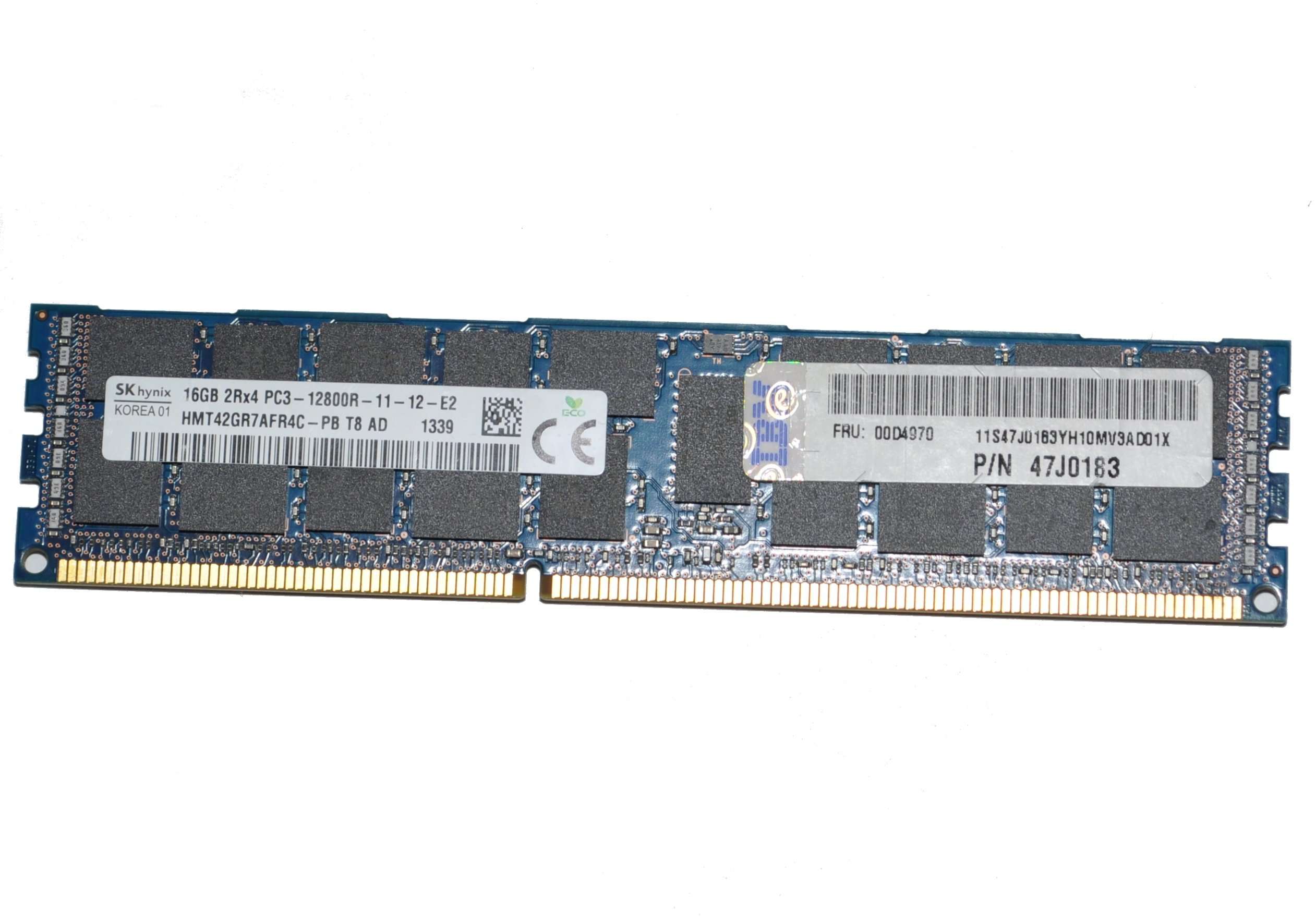 HYNIX 16GB DDR3 1866MHz PC3-14900 CL13 ECC REGISTERED x72 DUAL RANK 1.5V 240PIN DIMM MEMORY P/N: HMT42GR7AFR4C-RD 1