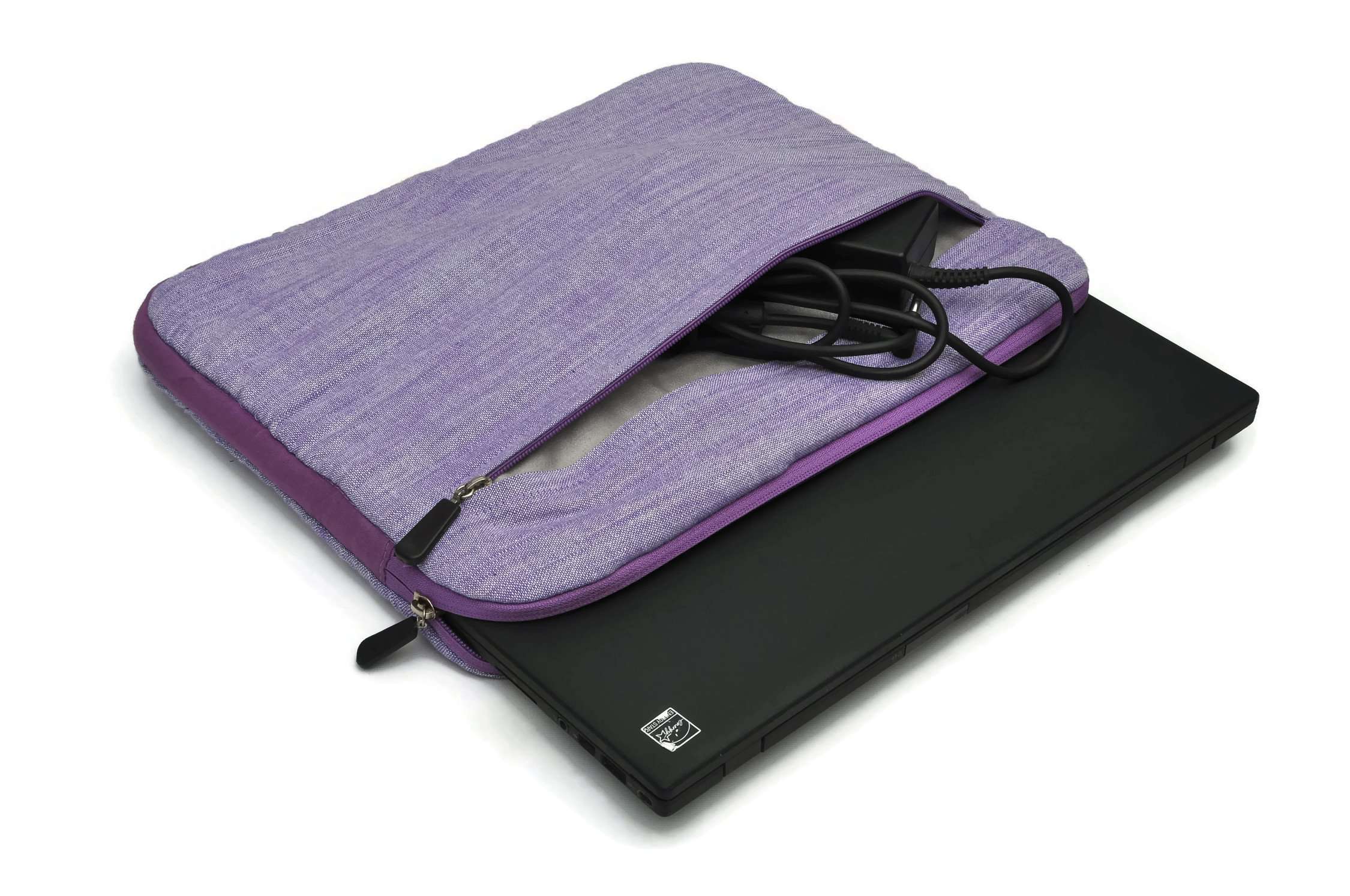 Saco Laptop Notebook Sleeve Bag Zipper Case with accessories adapter pocket for Acer E3-112 11.6-inch Laptop - Purple 5