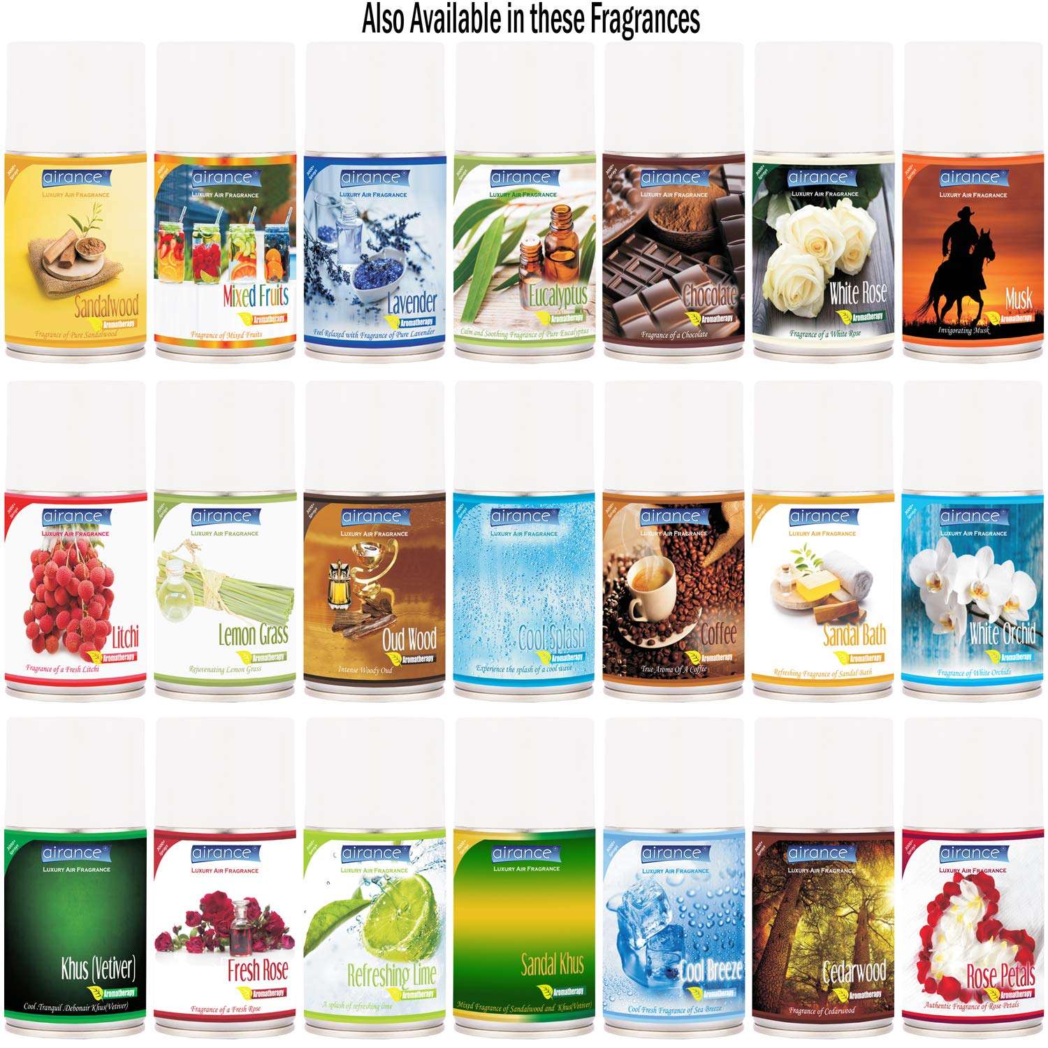 Airance Automatic Room Freshener Electronic Spray (2 Years Warranty) Air Freshener Machine/Fragrance Aroma Aerosol Perfume Dispenser A3 with Refill - Musk - 250 ML 6