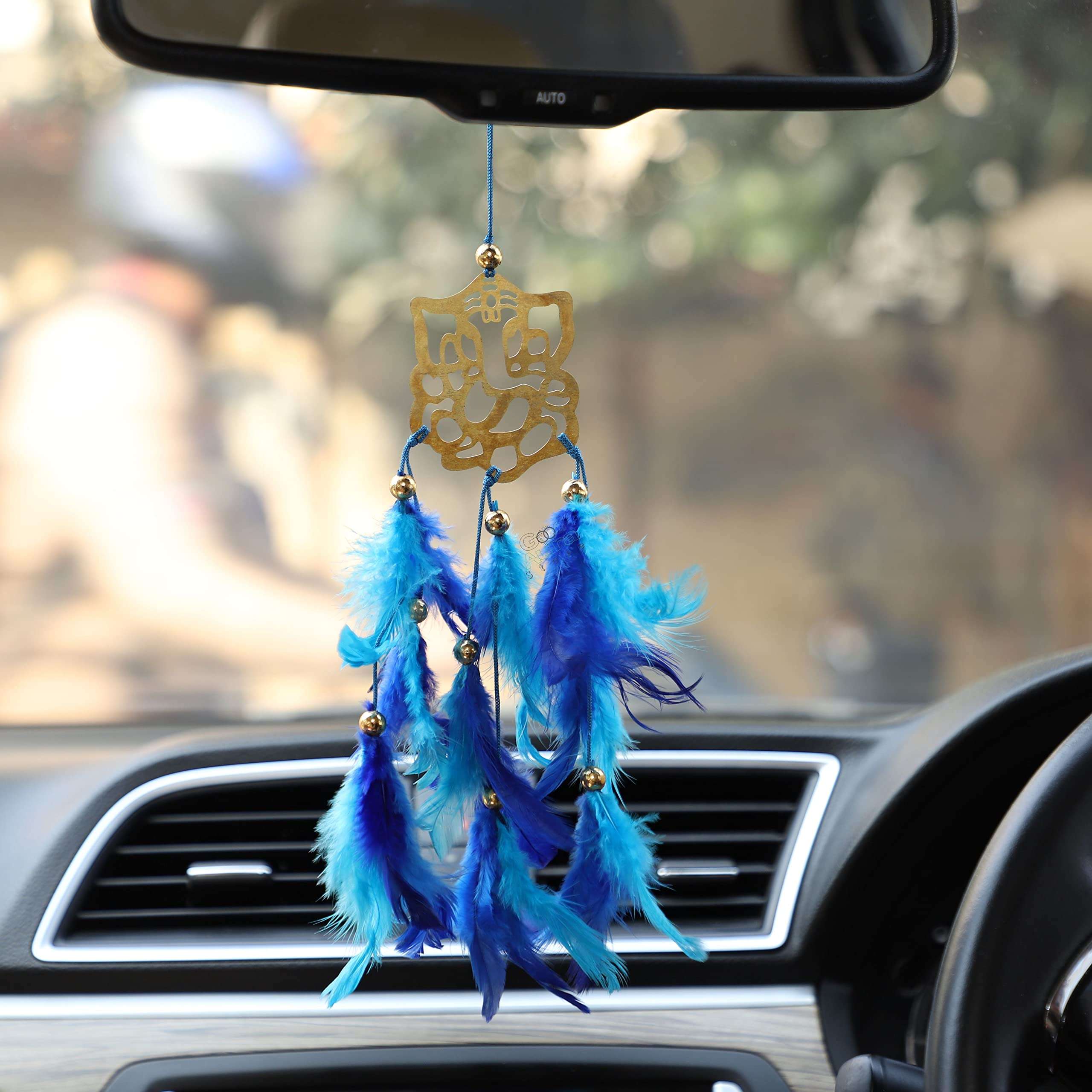 Good Aura Store Dream Catcher for Car Hanging - Hanging Items for Car Decoration for Positive Vibes - Car Decorative Accessories (Pack of 1, 5LX40Hcm, Sky & Blue 1