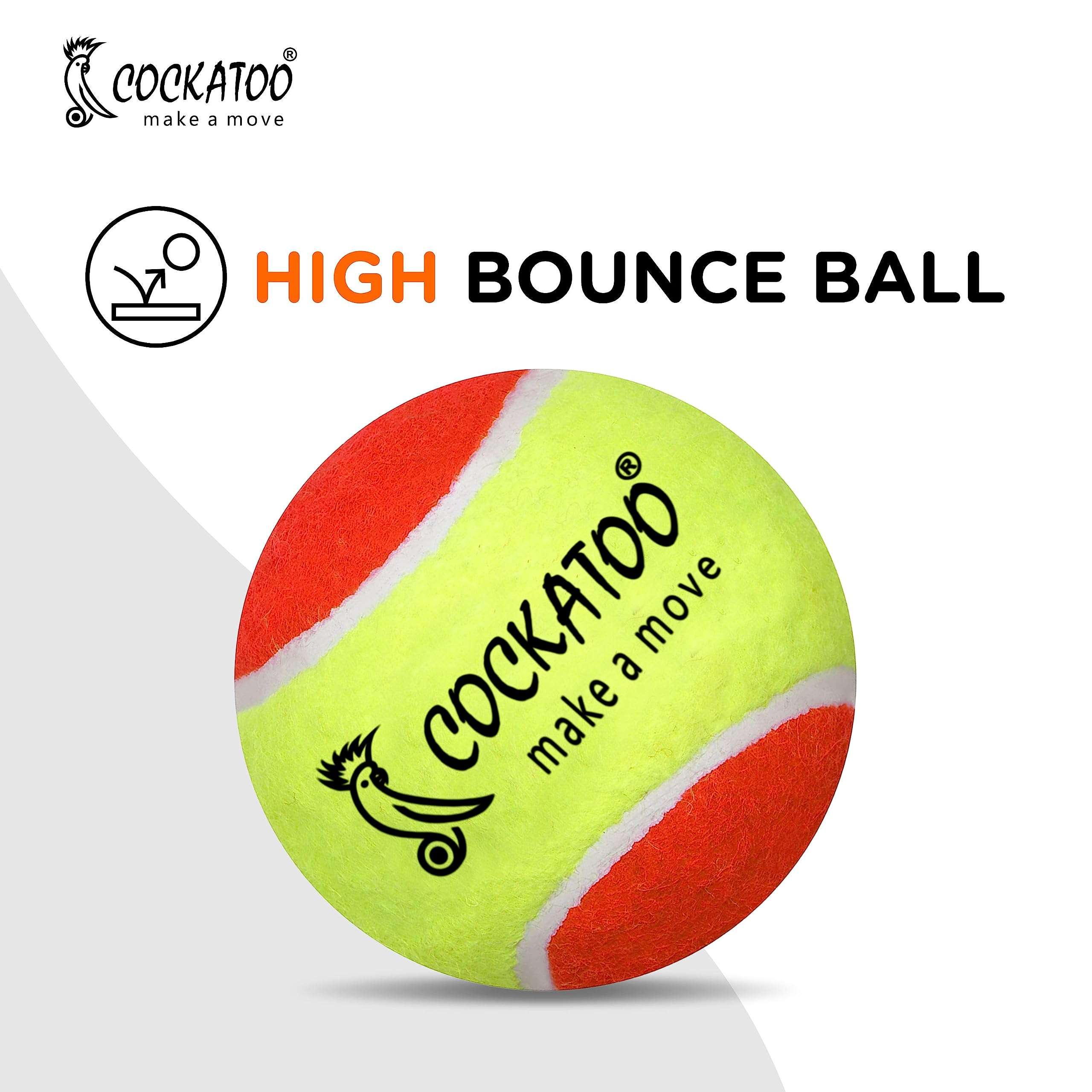 Cockatoo Rubber Cricket Tennis Ball, Construction of Tennis Ball for Cricket for Optimal Performance,Suitable for All Skill Levels. (120 Gr Per Ball-Pack of 6-Yellow Orange) 5