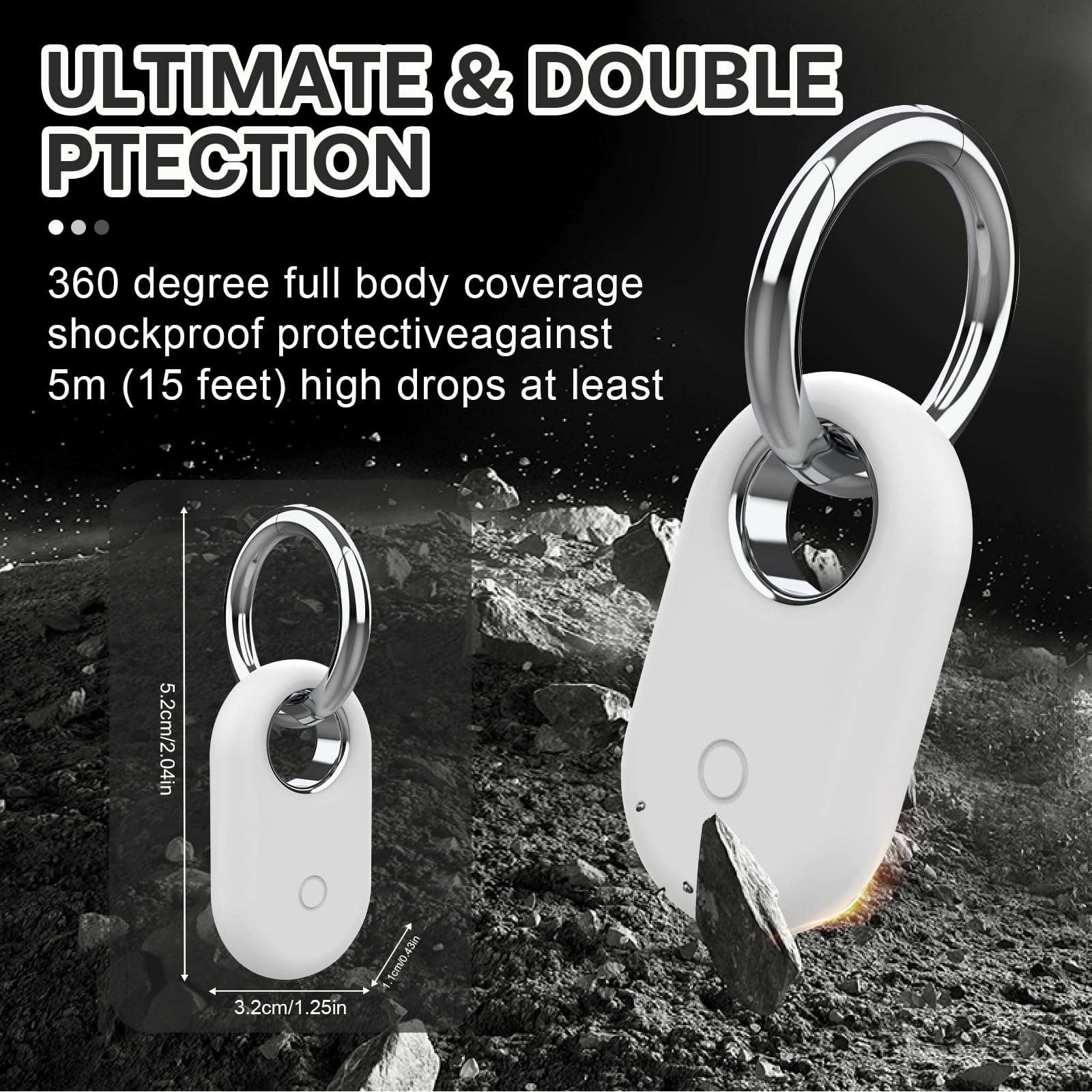 2Pack Smarttag2 Holder and Smarttag2 Keychain,Soft and Shockproof Silicone Smarttag2 Case for Samsung Galaxy SmartTag2,Comes with Ring Metal Snap Keyring for Luggage,Keys,Pets,Kids Bag 3