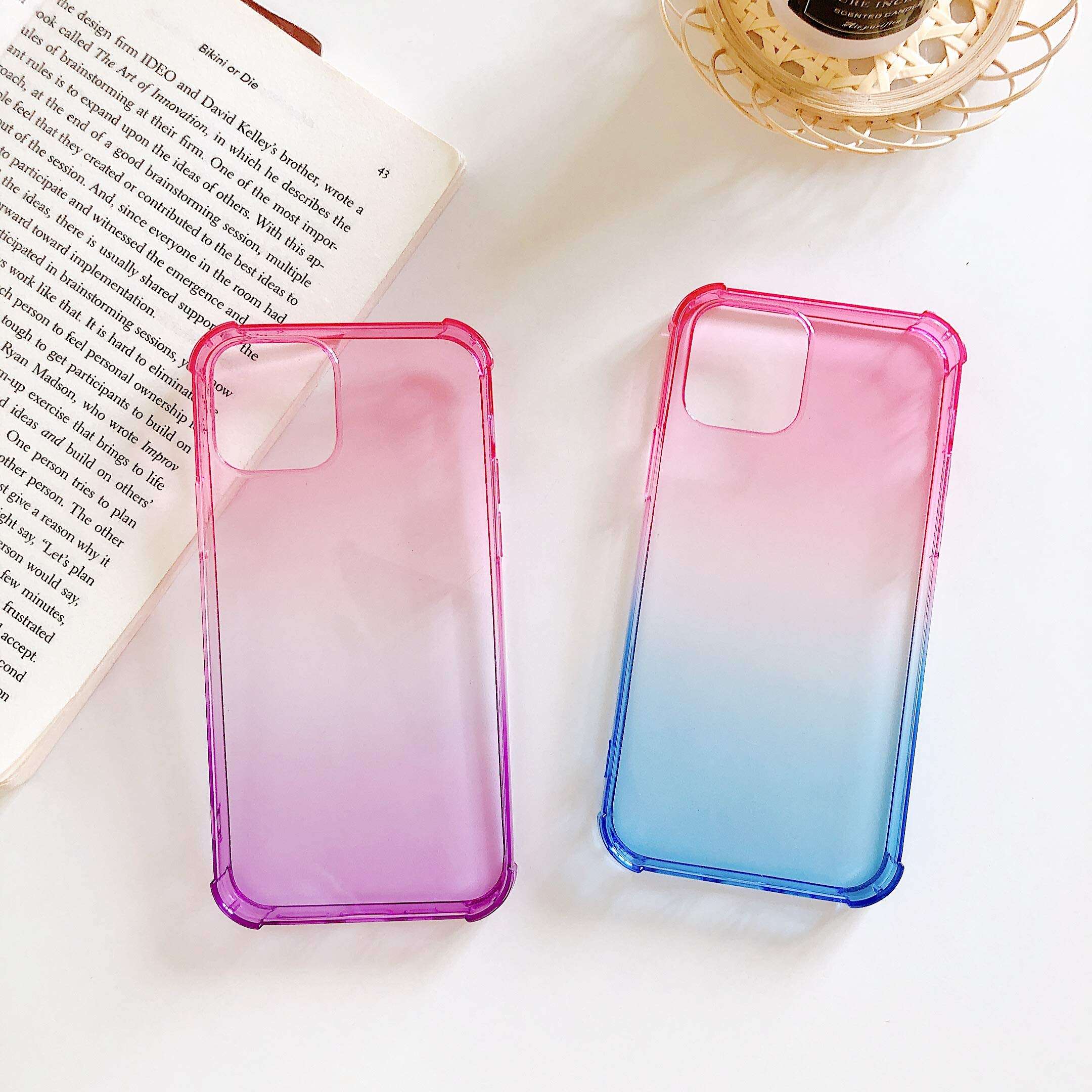 Hapitek Clear iPhone 11 Pro Max Case, Clear Hard Slim HD Transparent Shockproof Protective Cases Hard PC Back Cover + TPU Bumper Mobile Phone Case Compatible with iPhone 11 Pro Max 6.5" (Rose Purple) 4